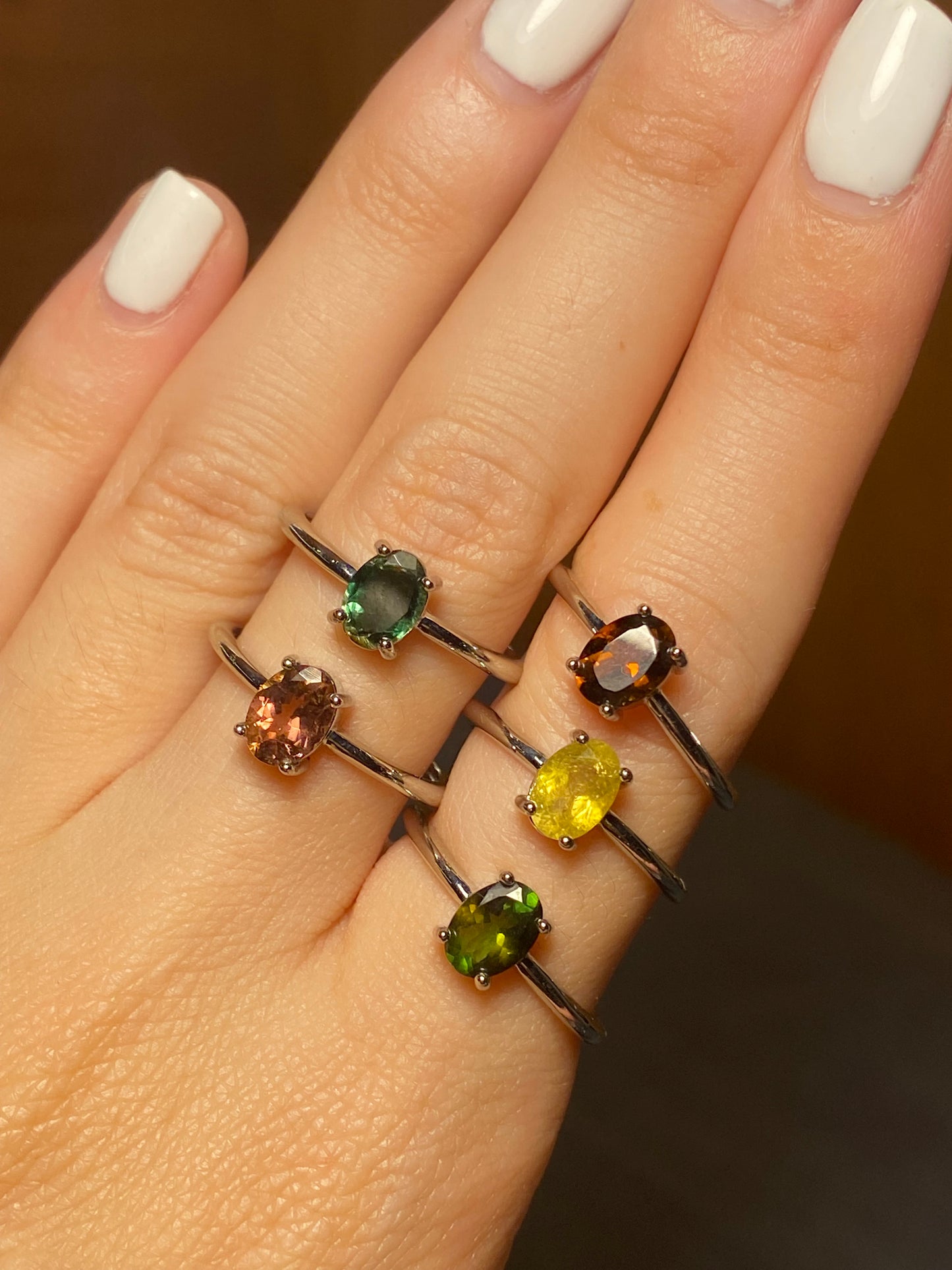 Anello TORMALINA MULTICOLORE solitario