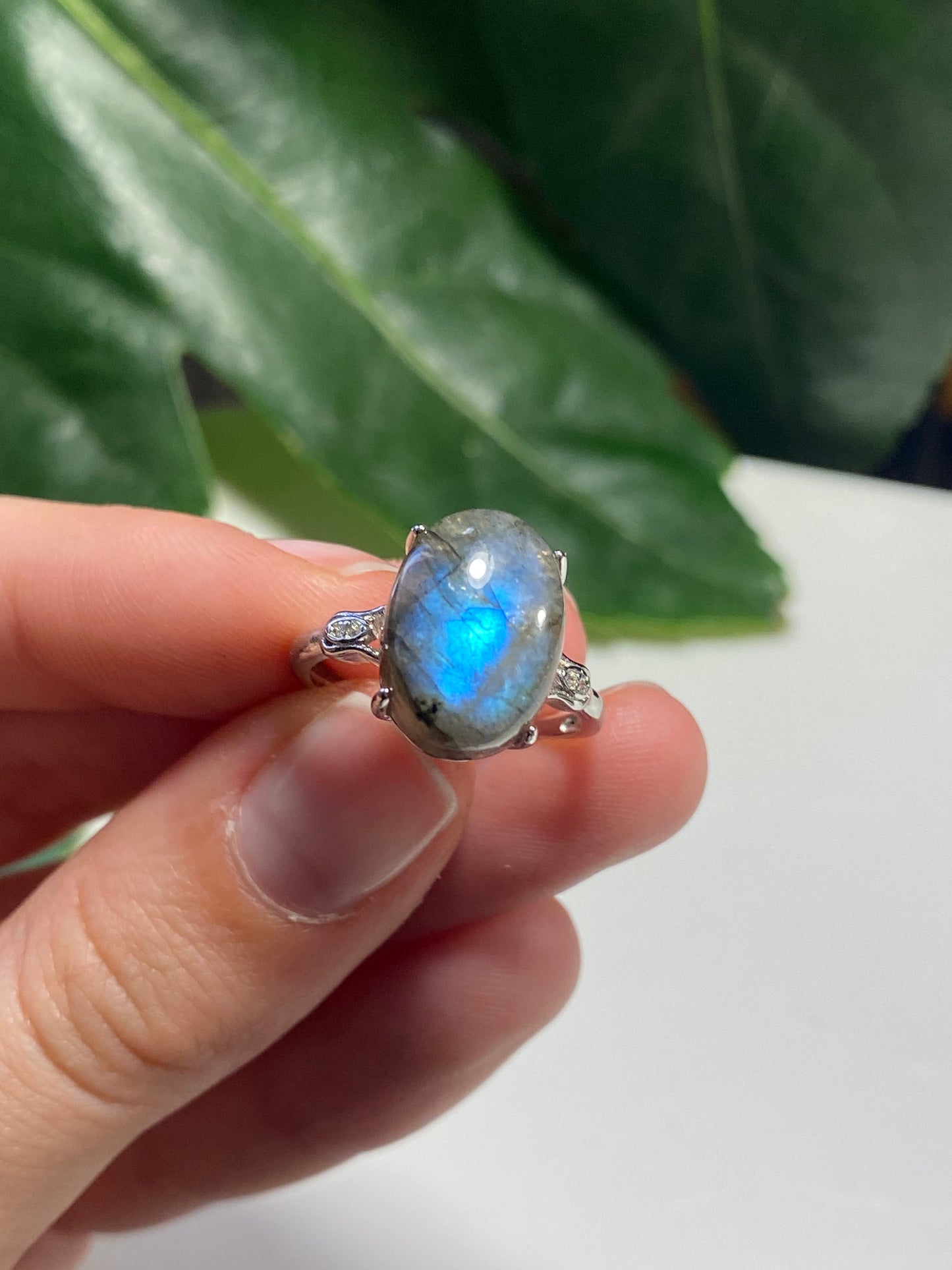 Anello in labradorite