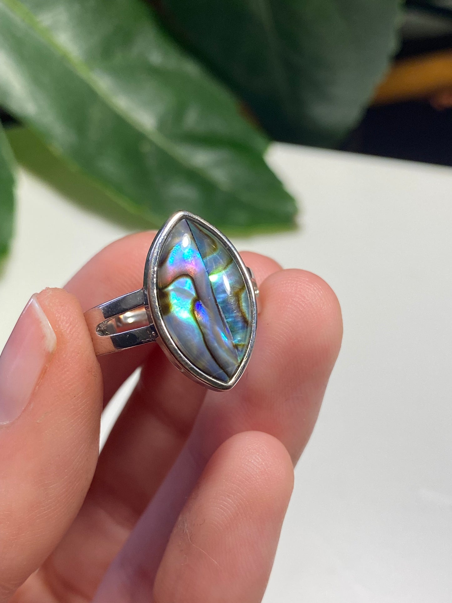Anello marquise in abalone