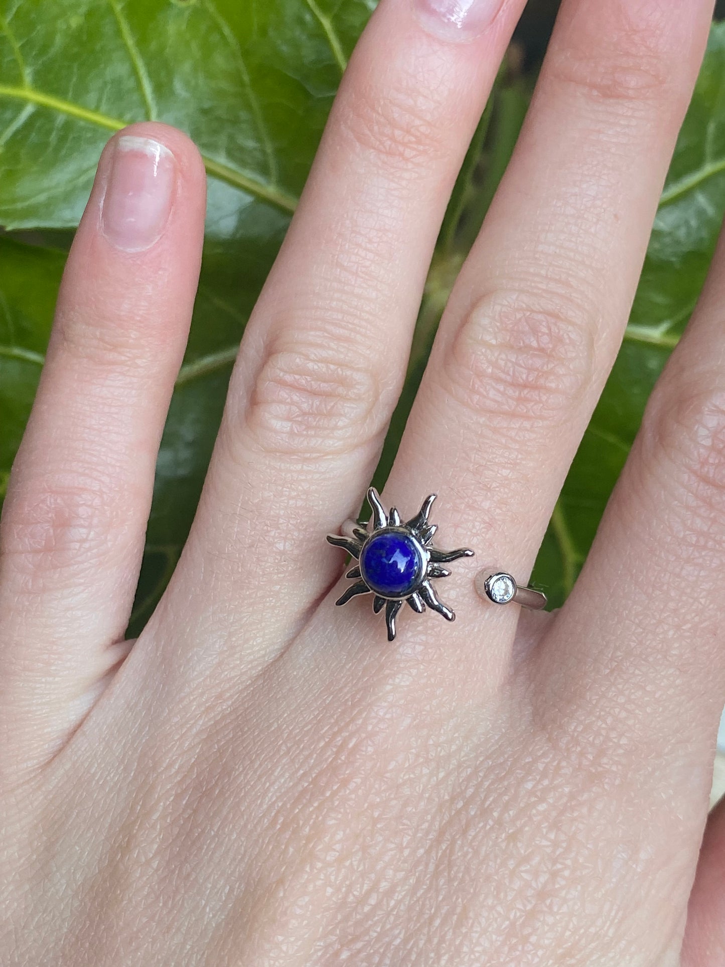 Anello sole girevole con lapislazzuli