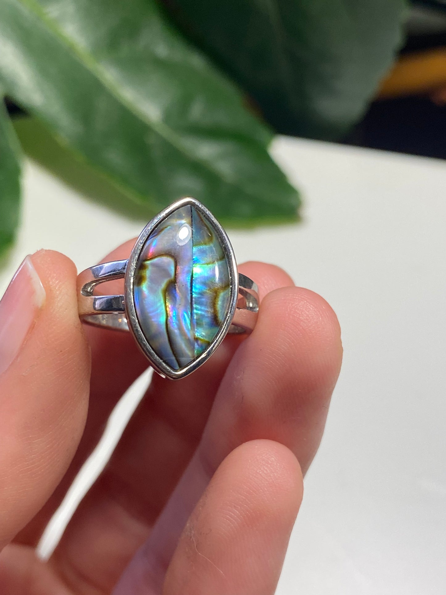 Anello marquise in abalone