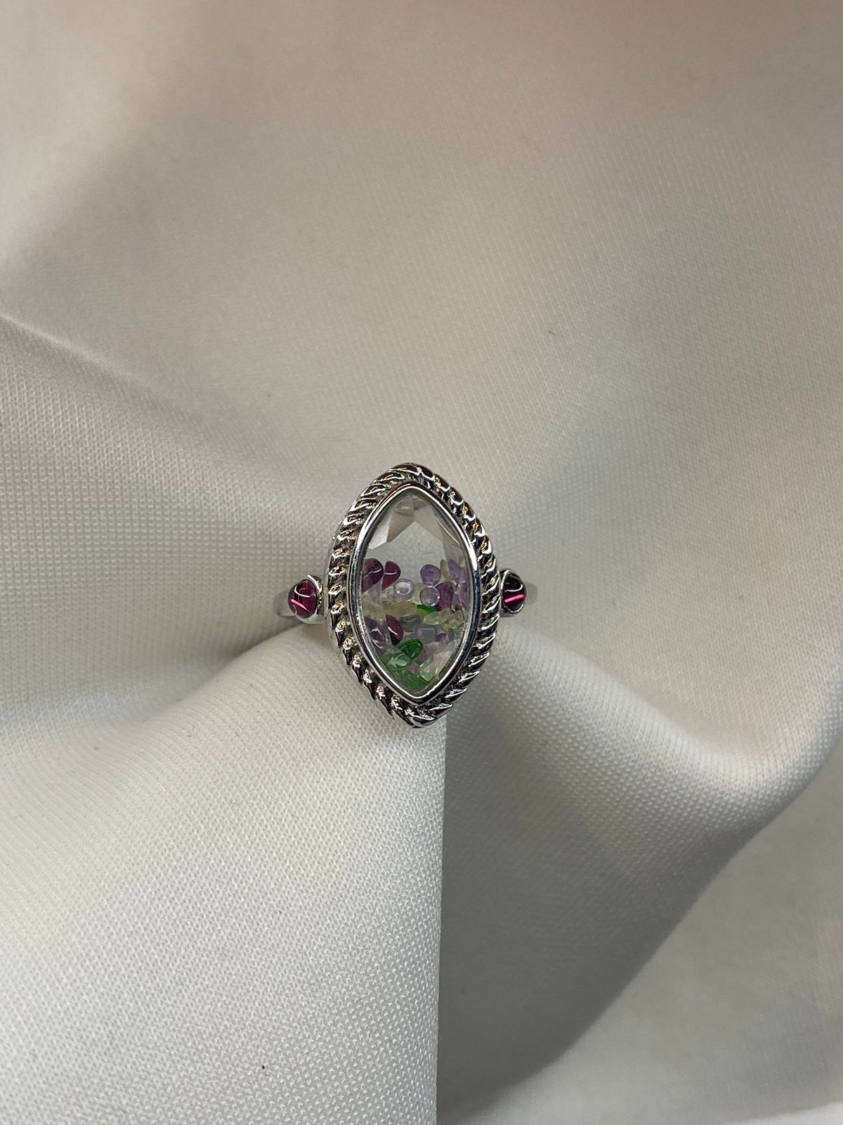Anello Tormalina e Granato marchise