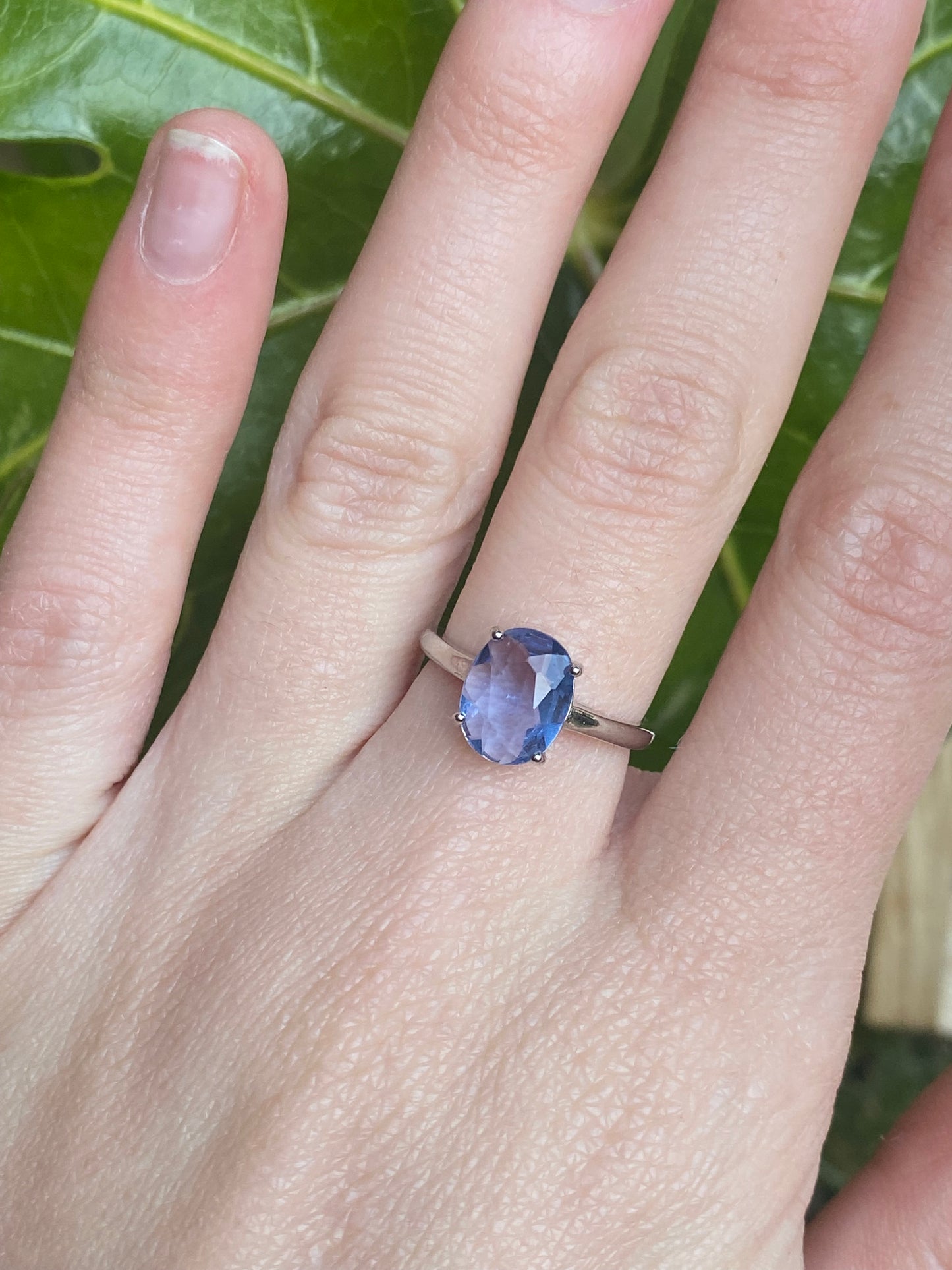Anello in fluorite blu argento 925
