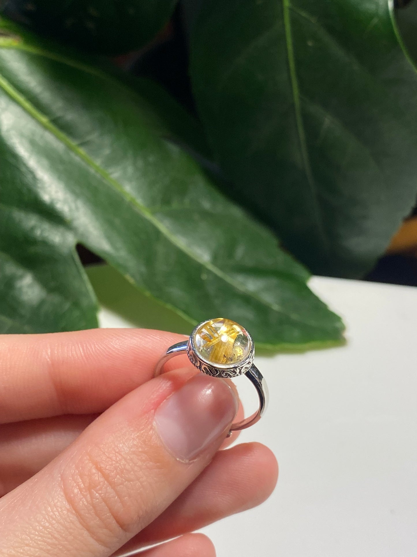 Anello in quarzo rutilato