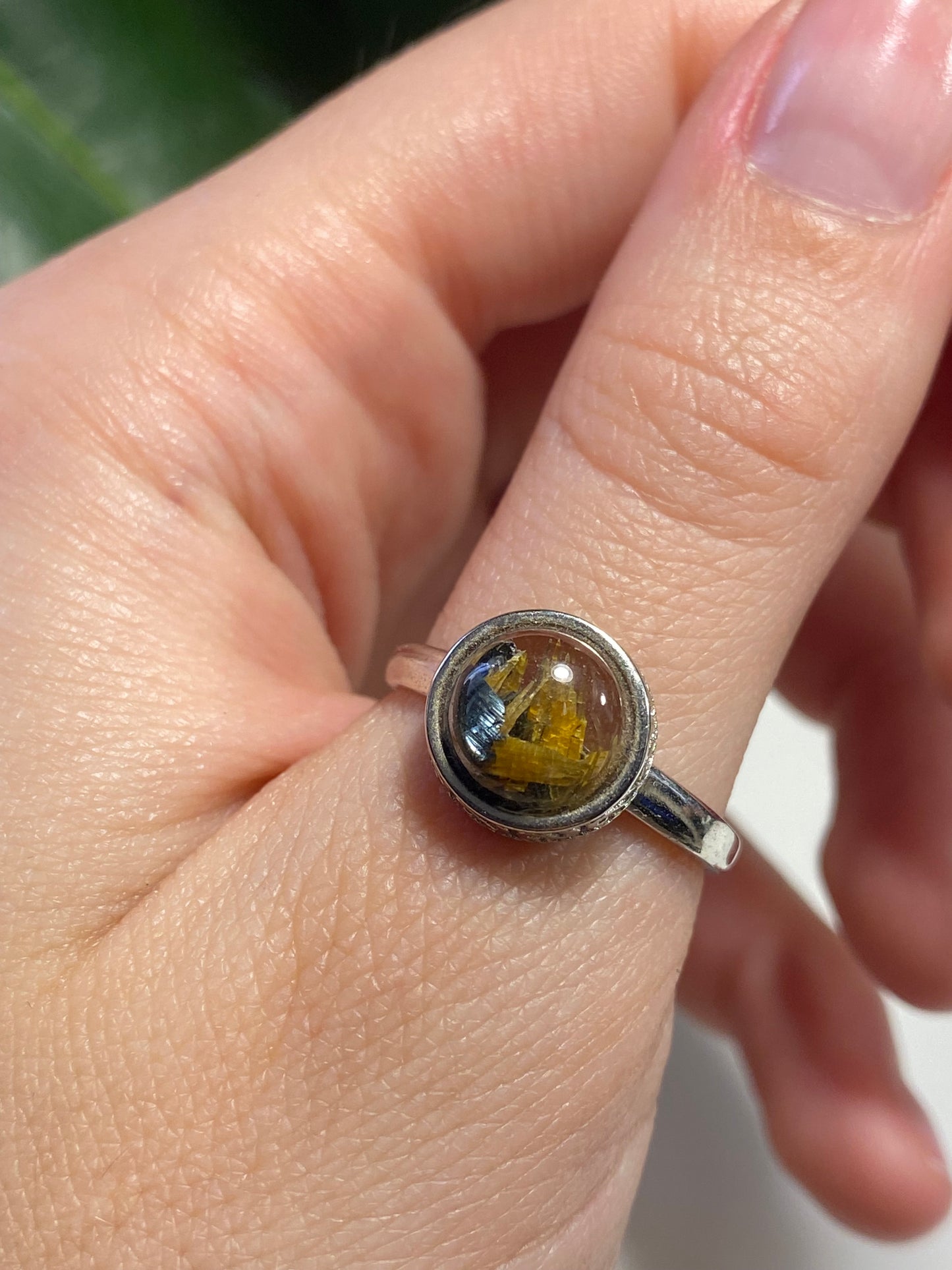 Anello in quarzo rutilato