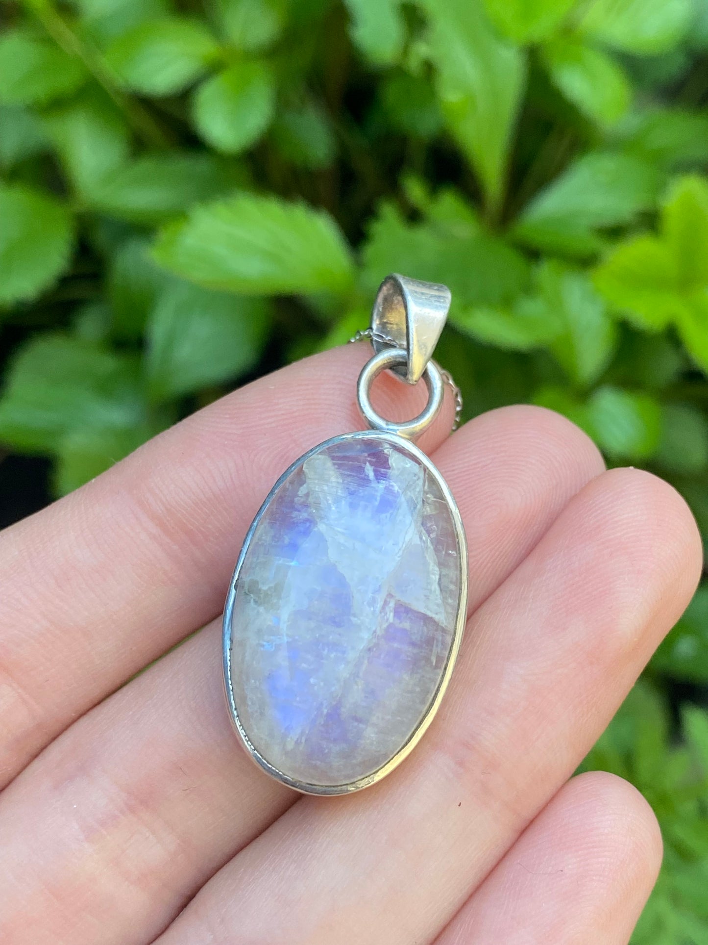 Collana in labradorite bianca (argento 925)