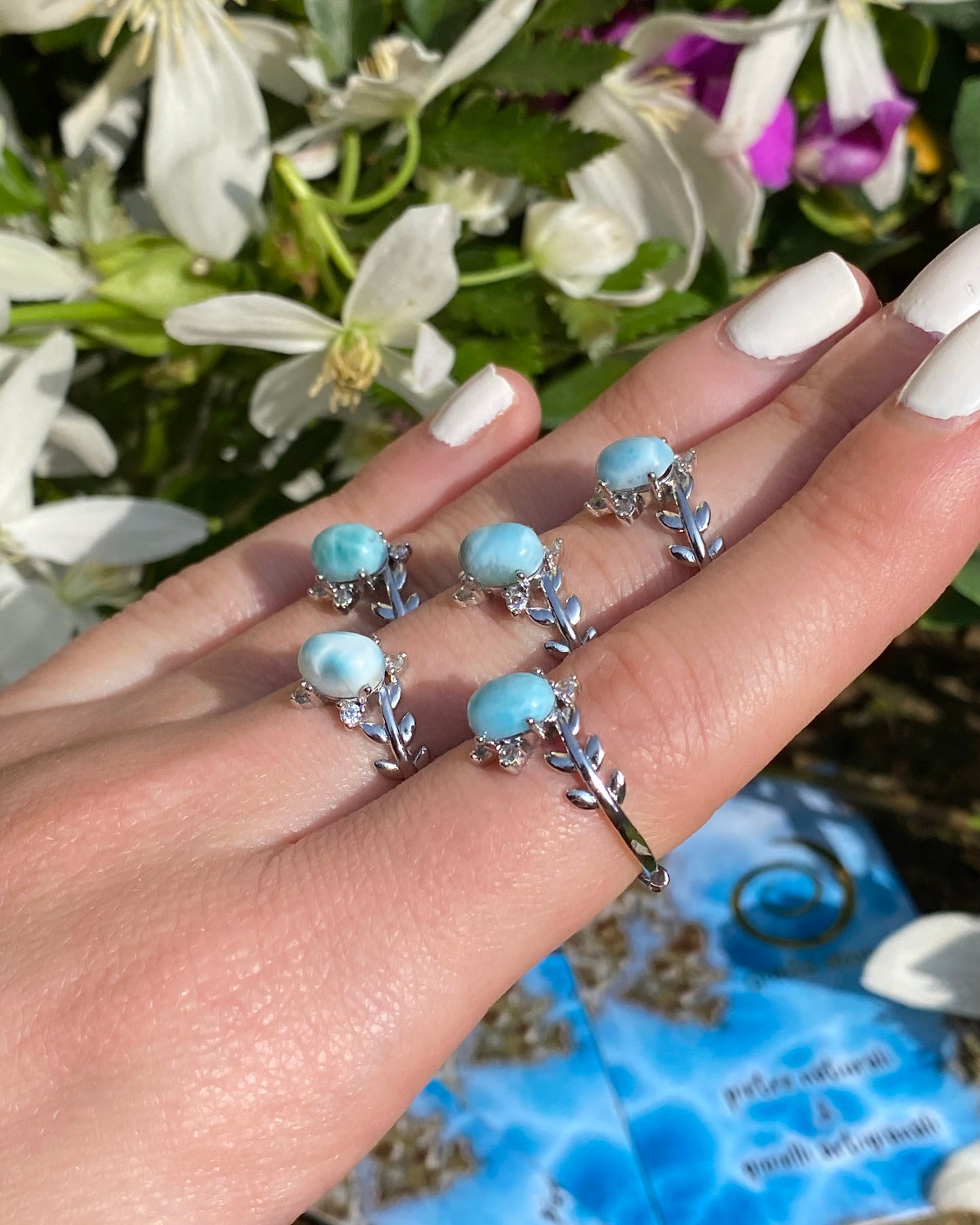 Anello foglie LARIMAR