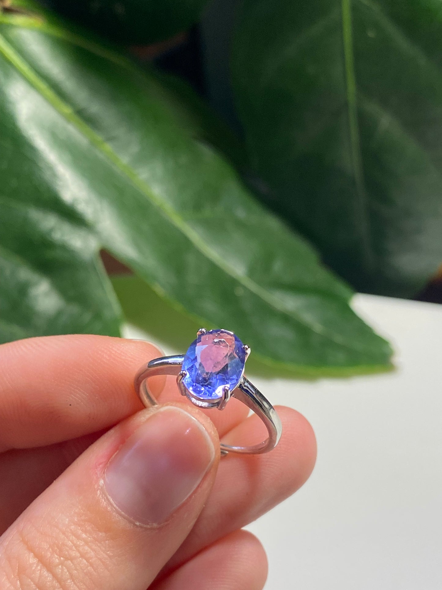 Anello in fluorite blu