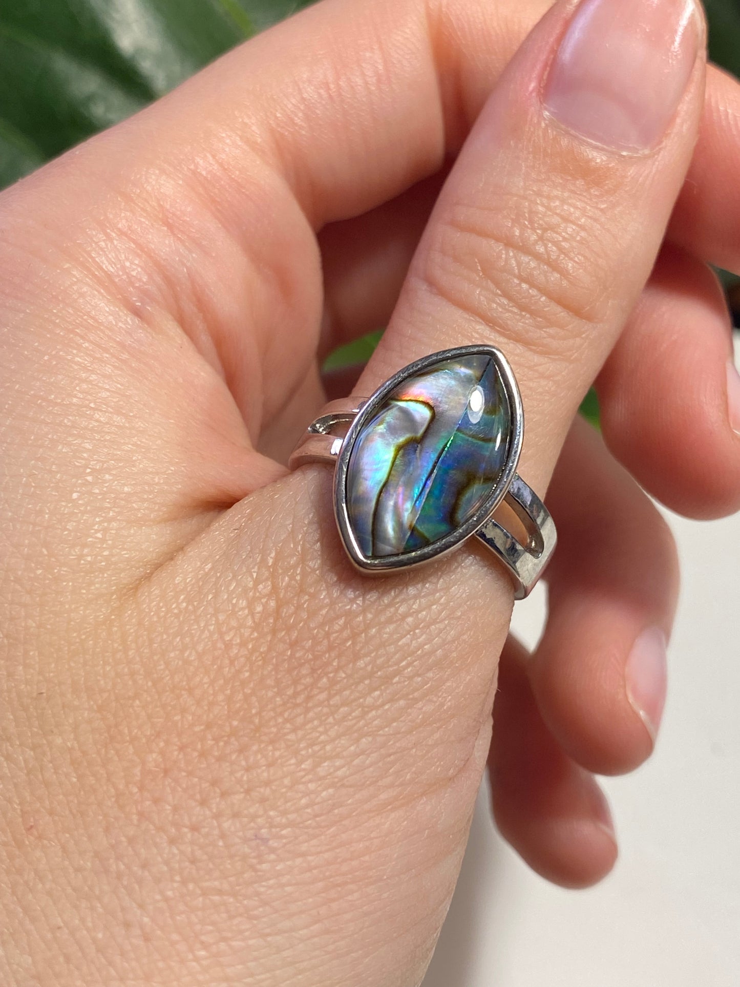 Anello marquise in abalone