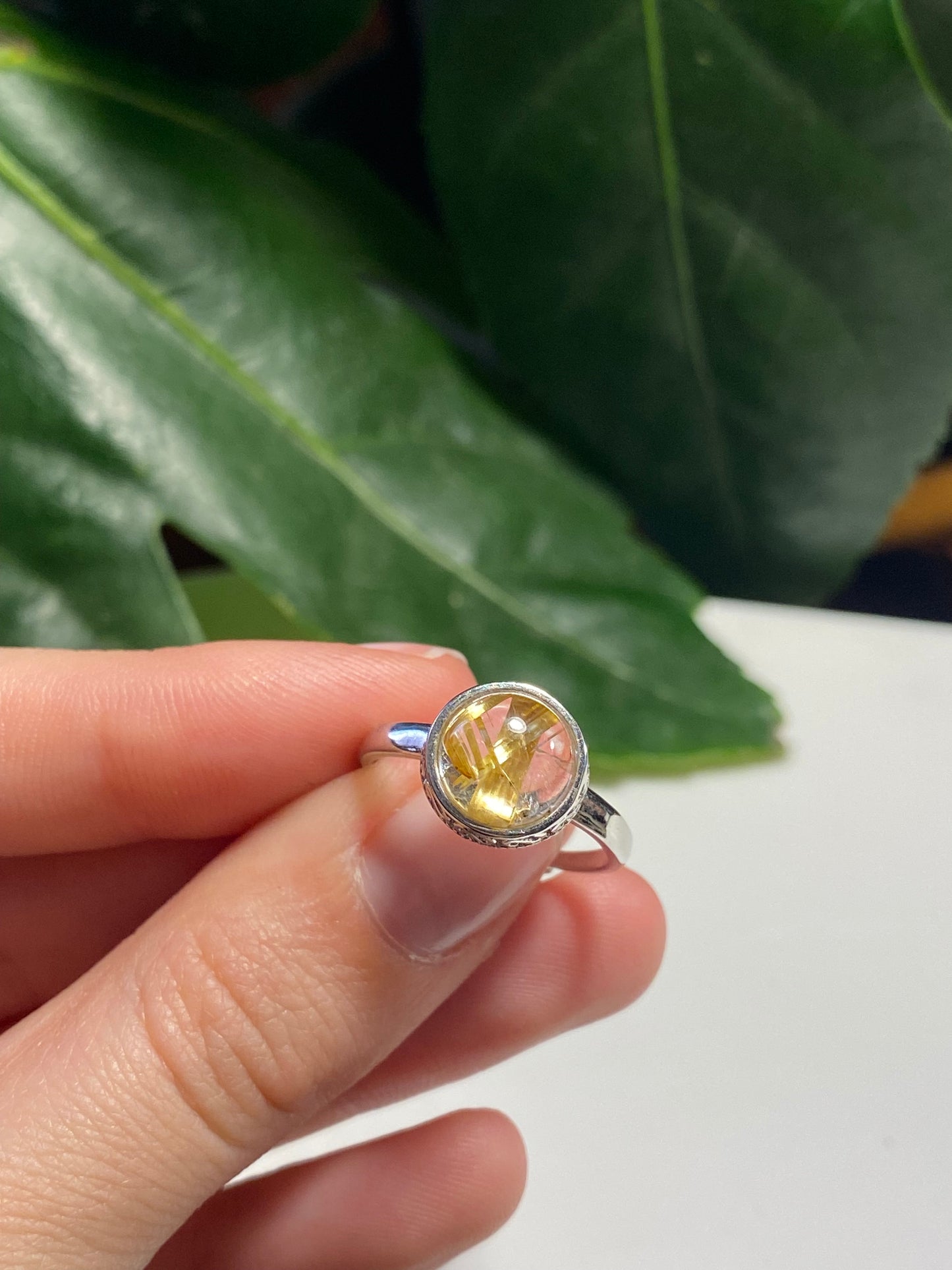 Anello in quarzo rutilato