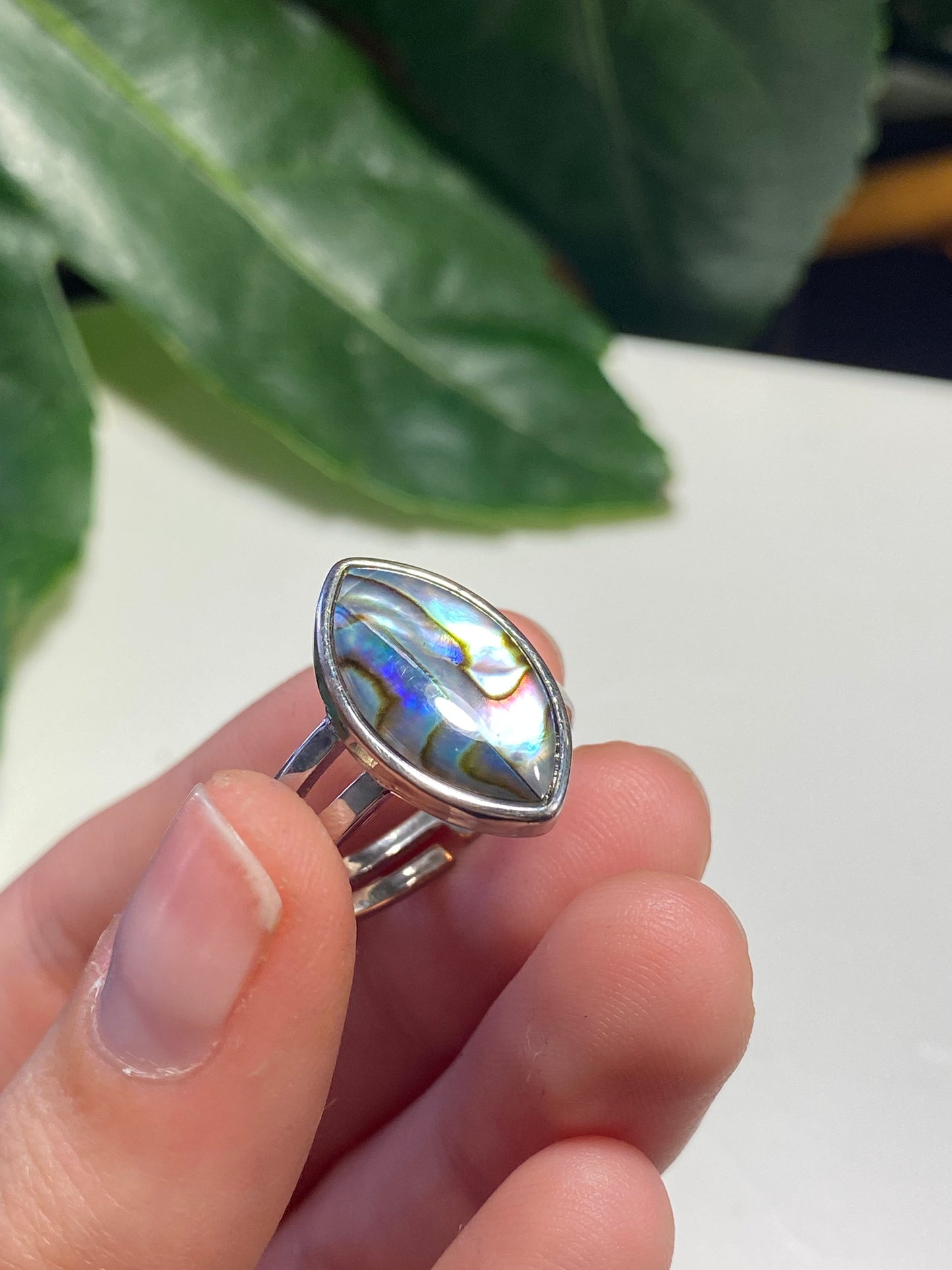Anello marquise in abalone