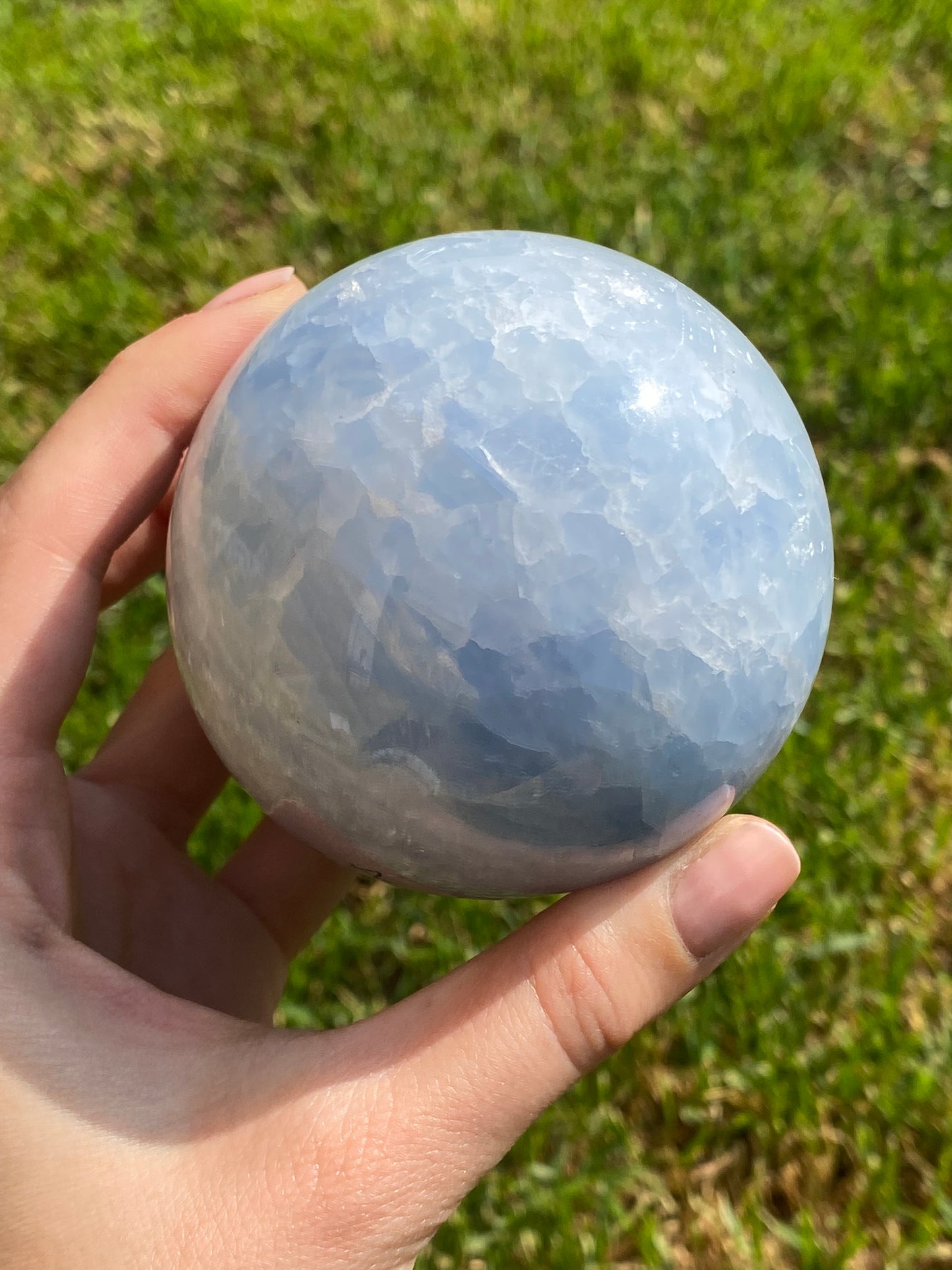 Sfera calcite blu