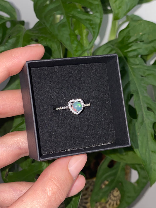 Anello OPALE ETIOPE cuore
