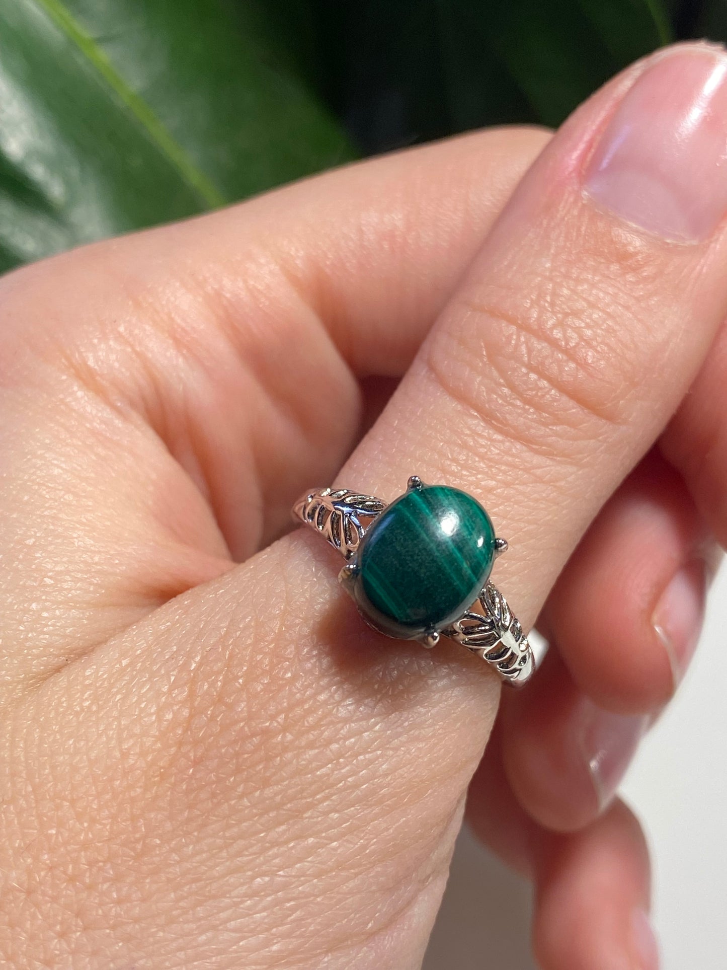 Anello in malachite