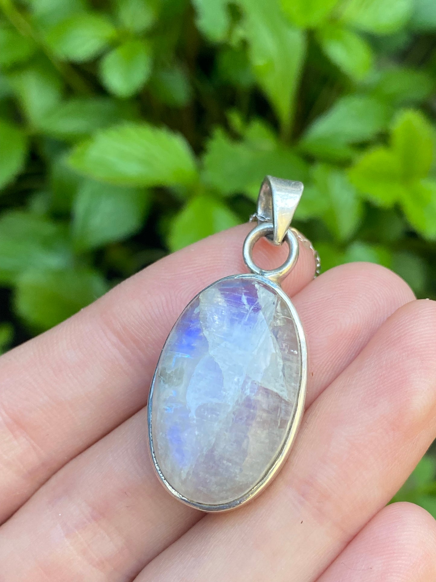 Collana in labradorite bianca (argento 925)
