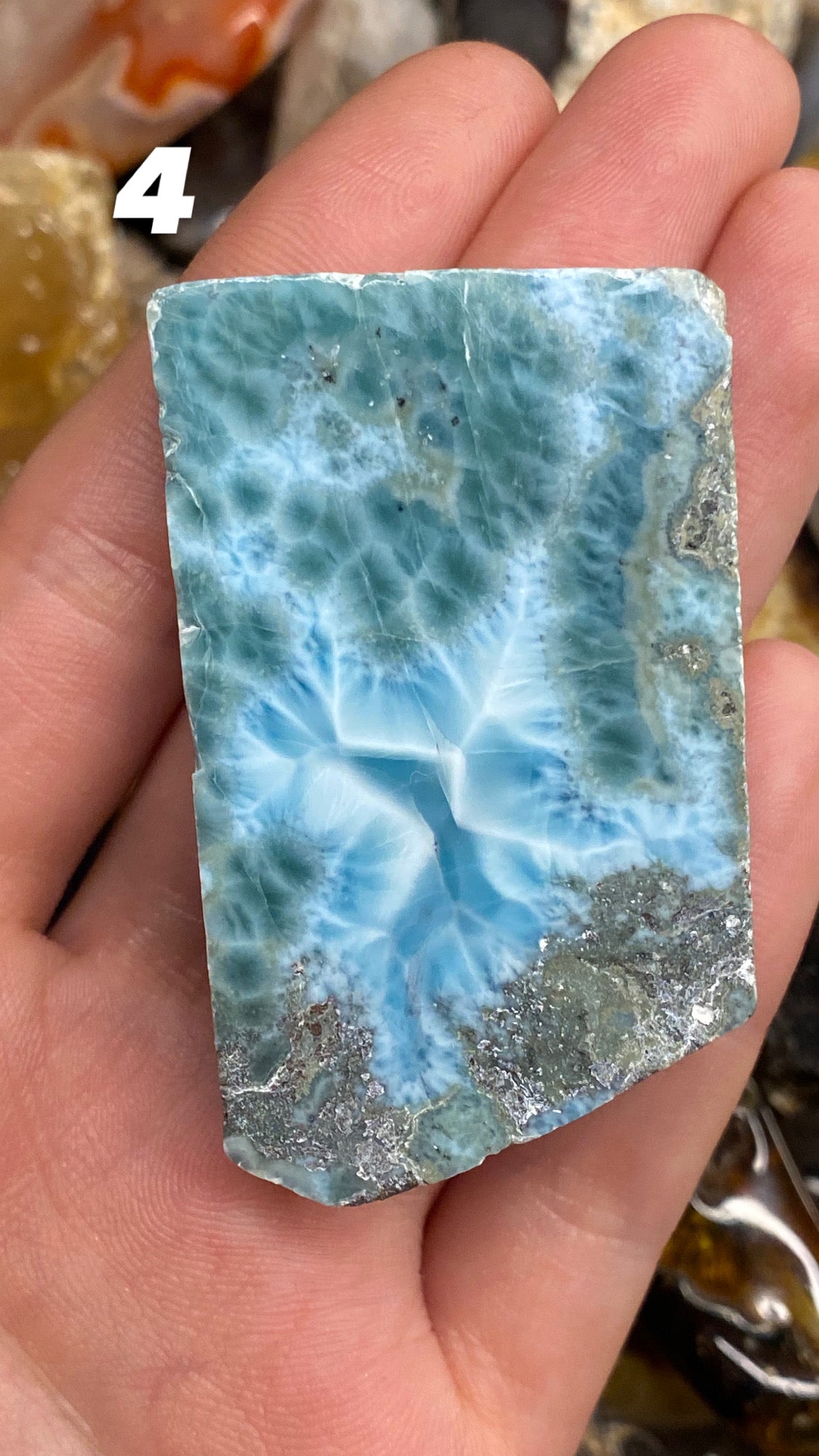 Fette di Larimar semilucidato