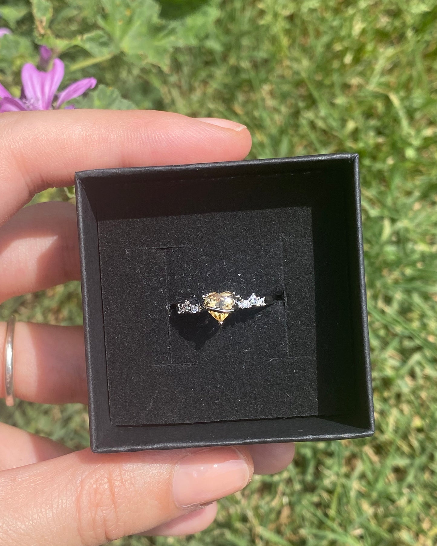 Anello CITRINO cuore
