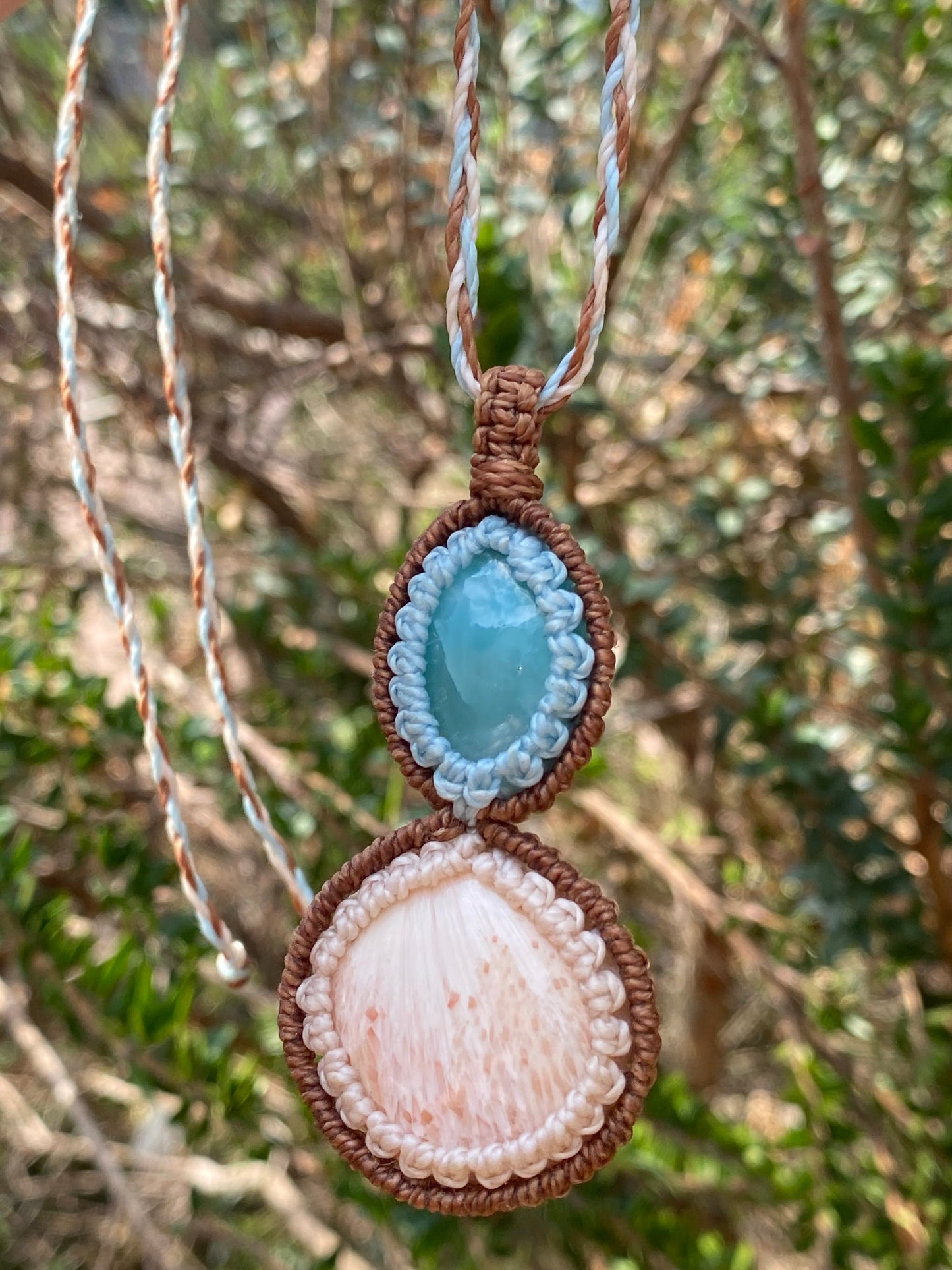 Collana double con LARIMAR & SCOLECITE