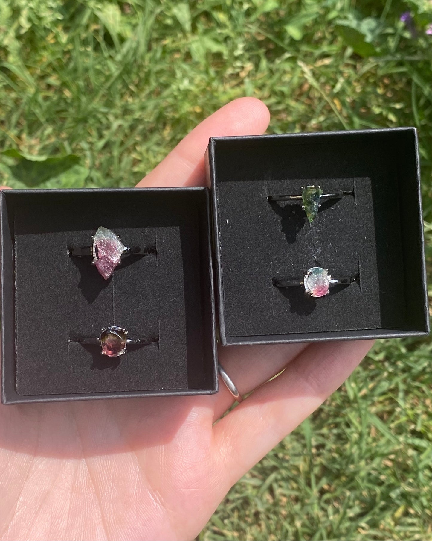 Anello TORMALINA MULTICOLORE grezza