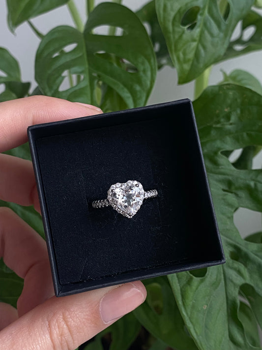 Anello QUARZO IALINO cuore
