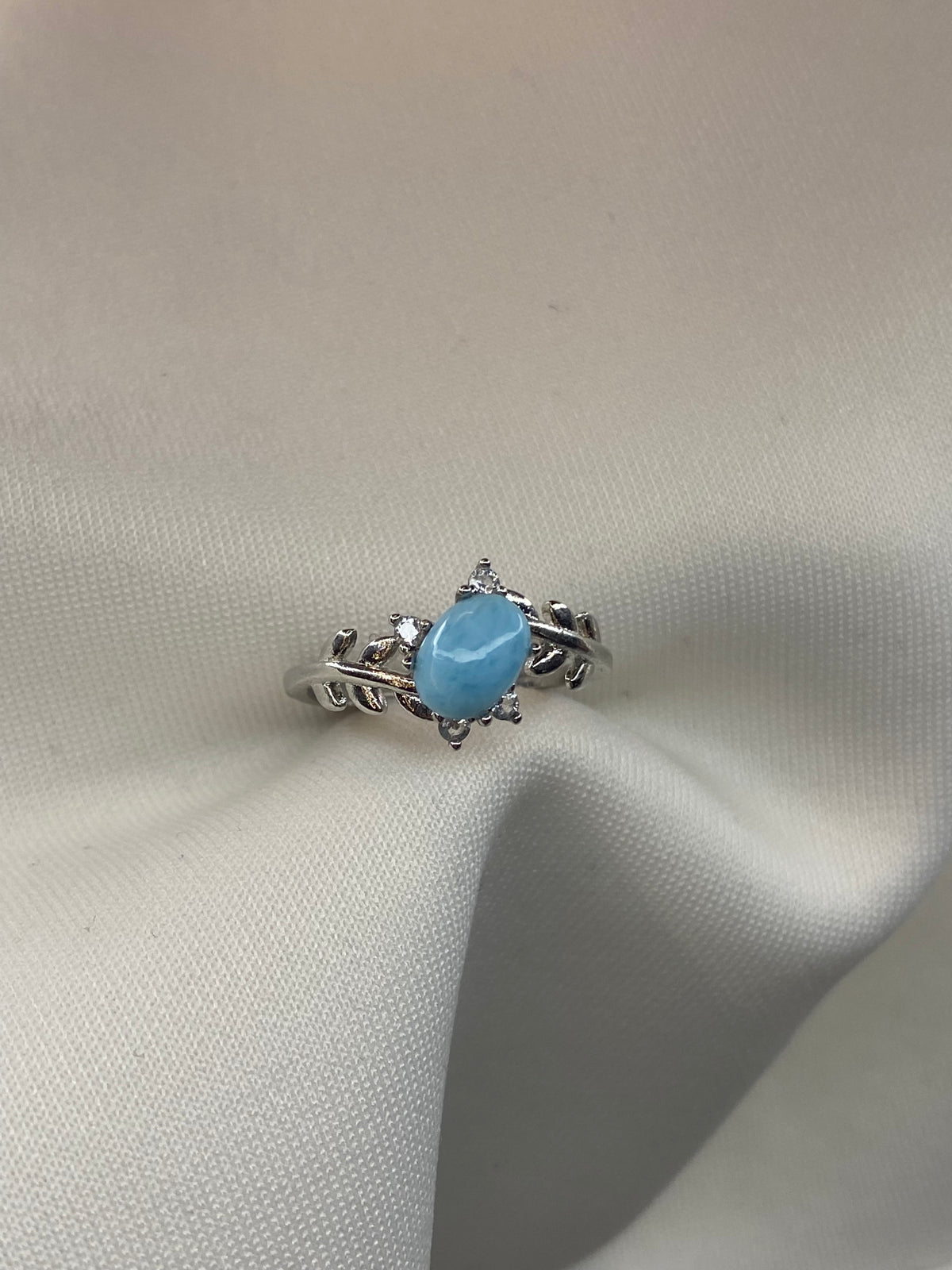 Anello Larimar foglia