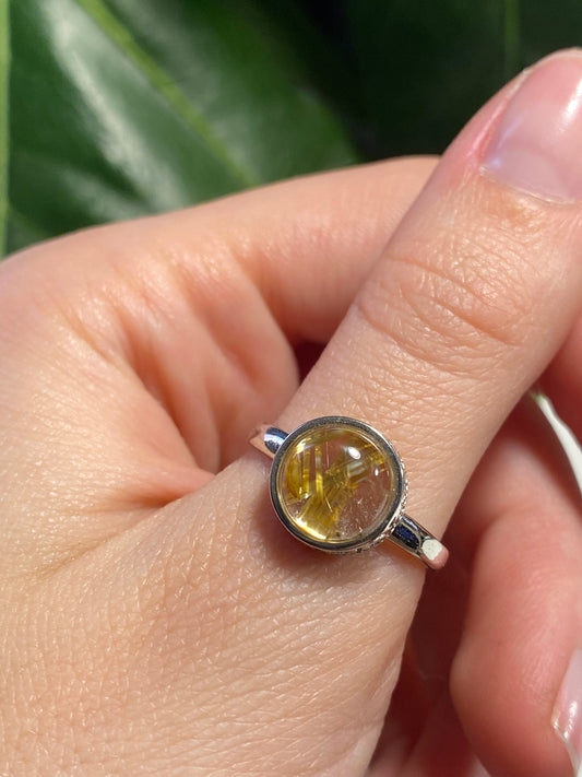 Anello in quarzo rutilato