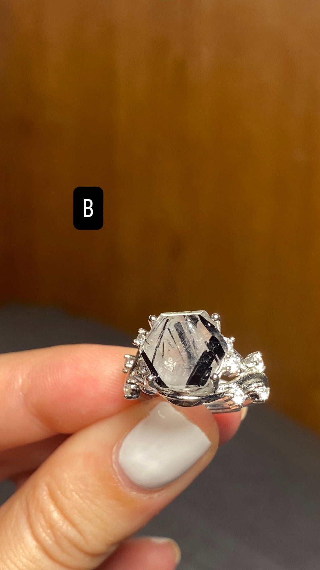Anello QUARZO TORMALINATO