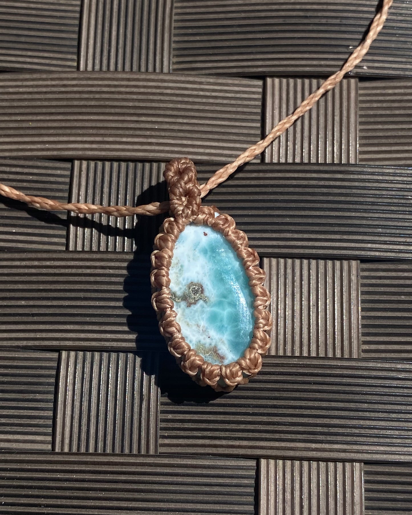 Collana LARIMAR macramè
