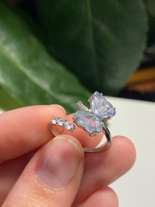 Anello farfalla in fluorite