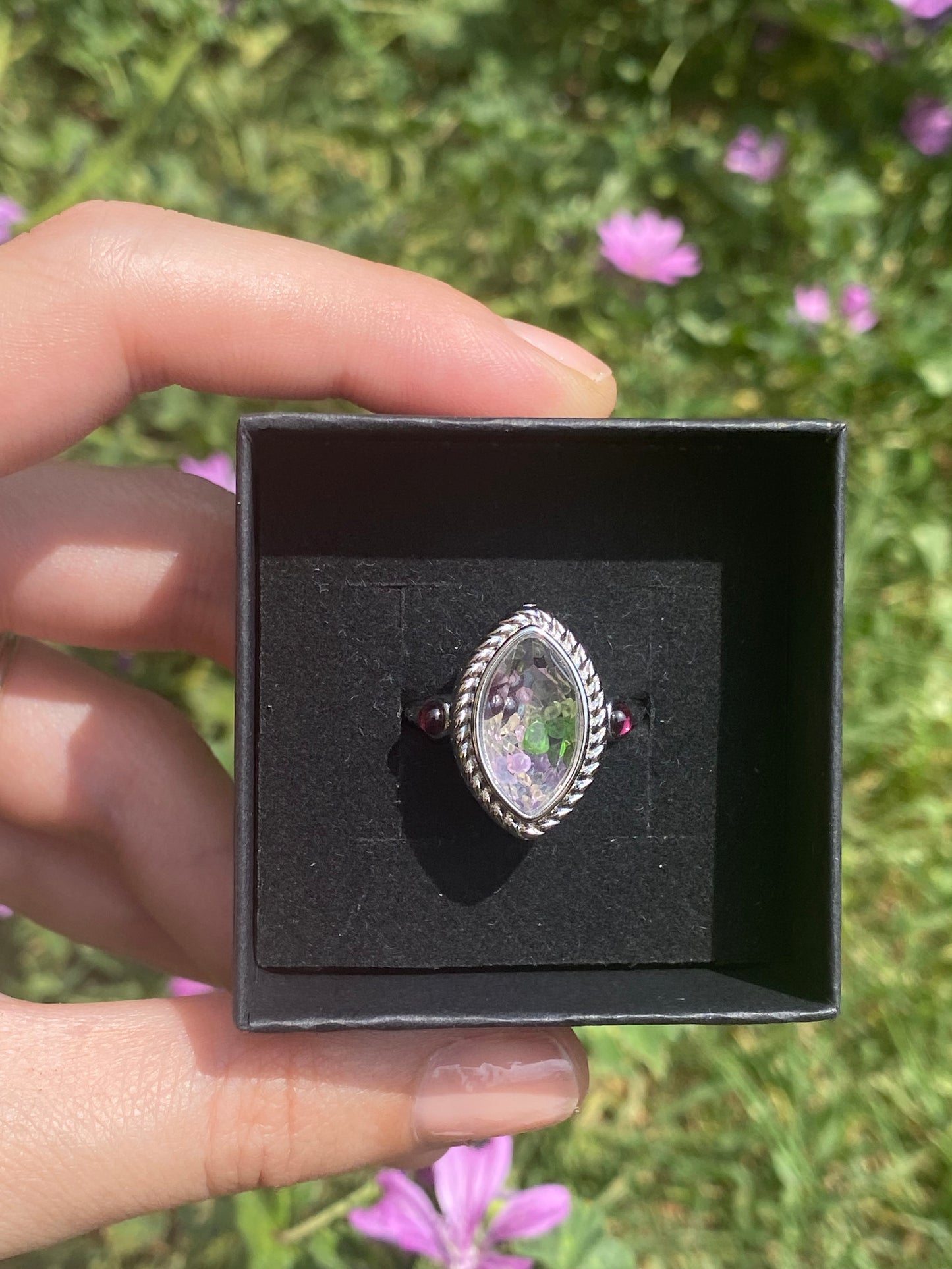Anello TORMALINA e GRANATO marchise