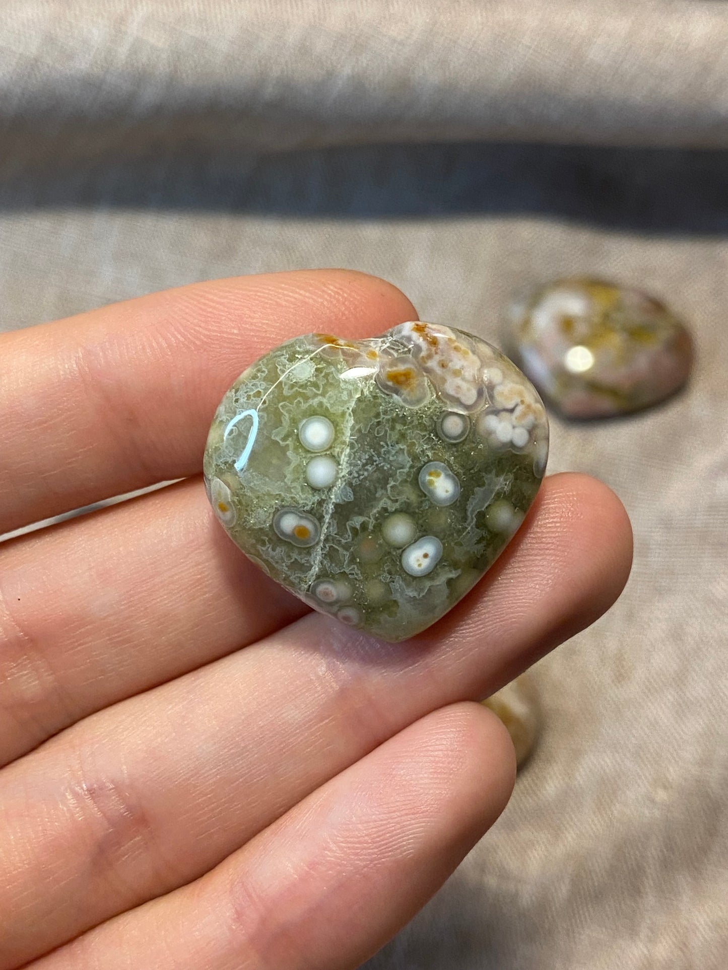 Mini cuori in diaspro oceano