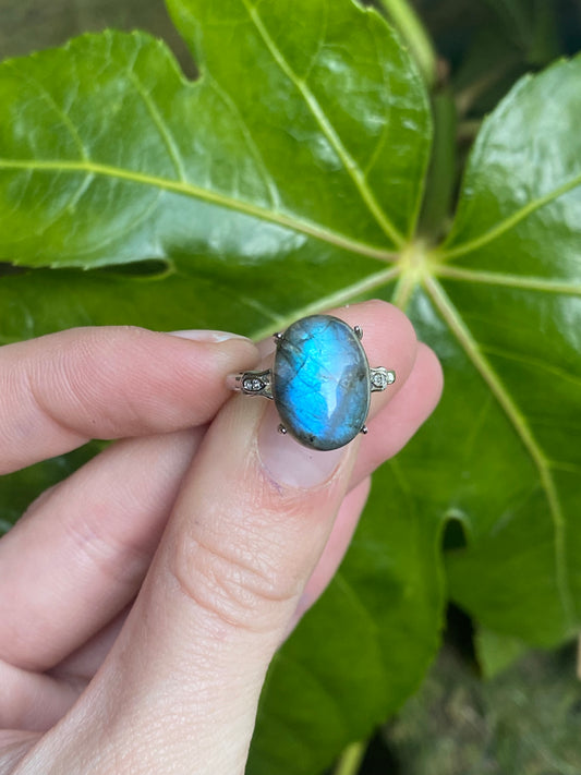 Anello in labradorite