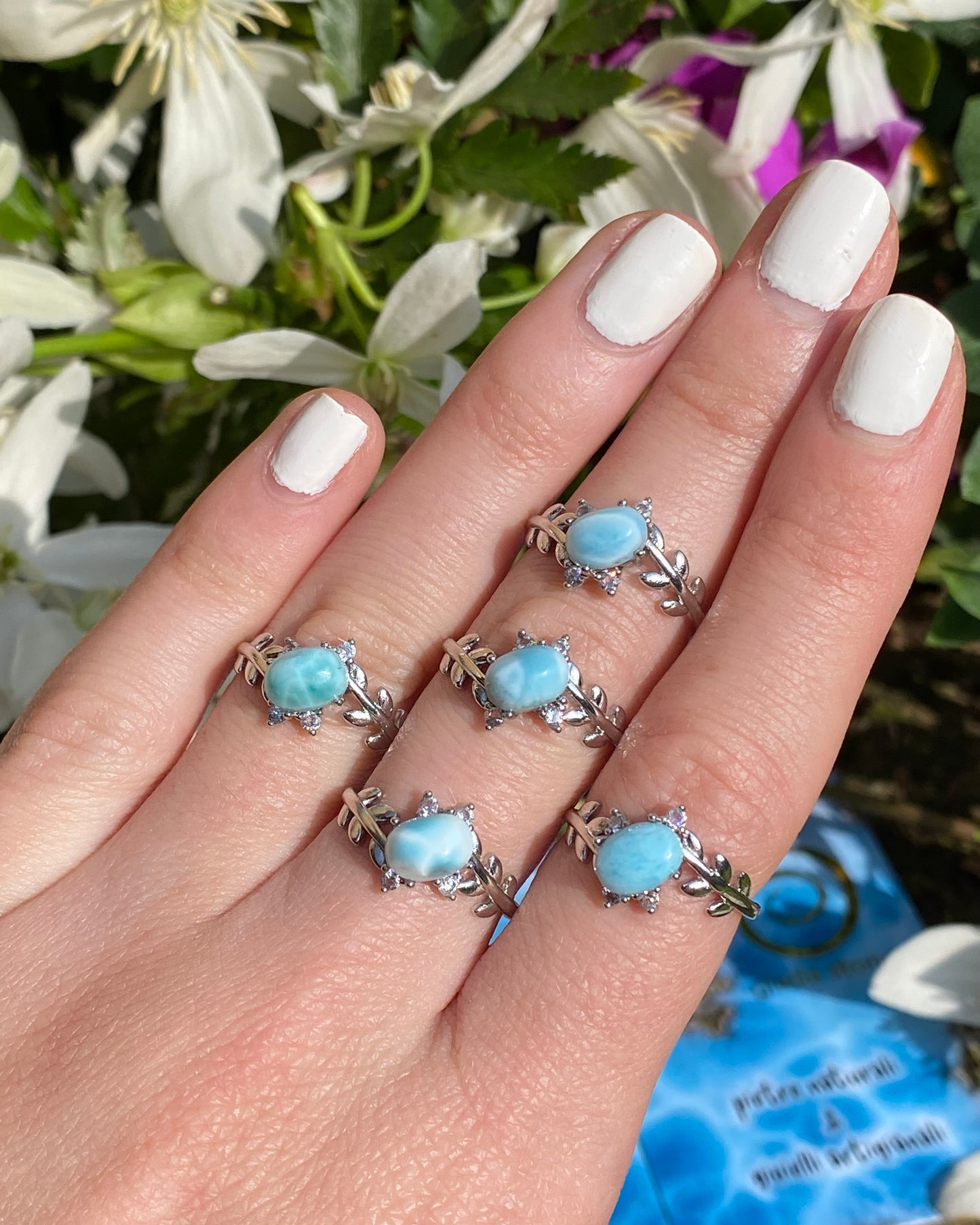 Anello foglie LARIMAR