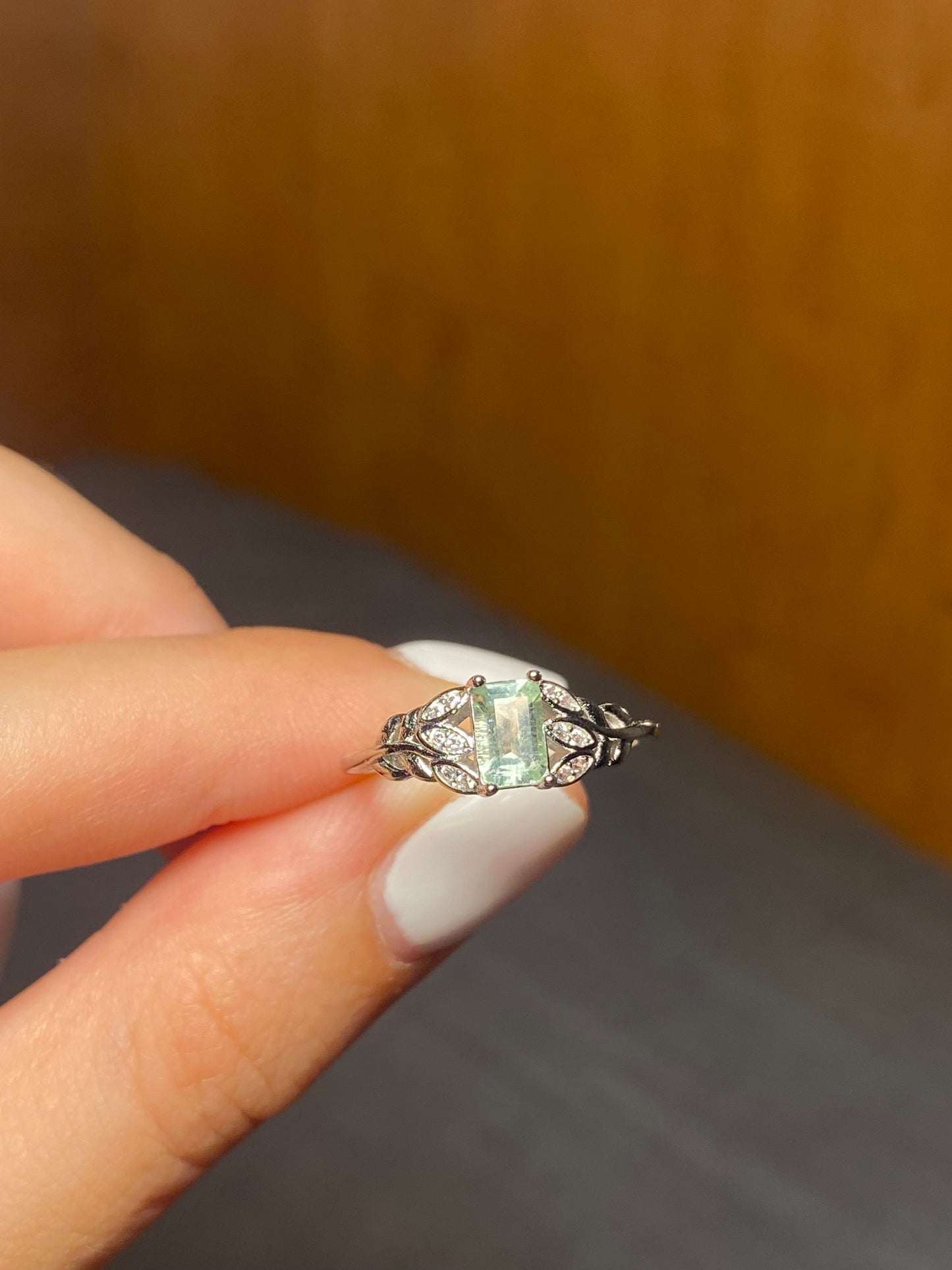 Anello TORMALINA MULTICOLORE foglie