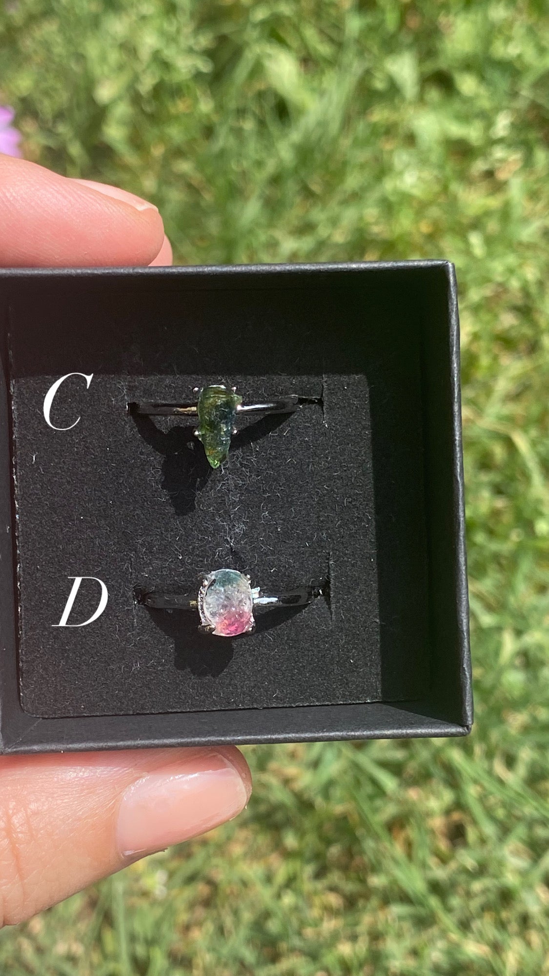Anello TORMALINA MULTICOLORE grezza