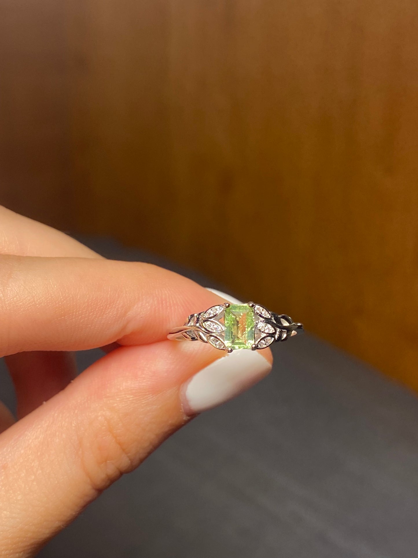 Anello TORMALINA MULTICOLORE foglie
