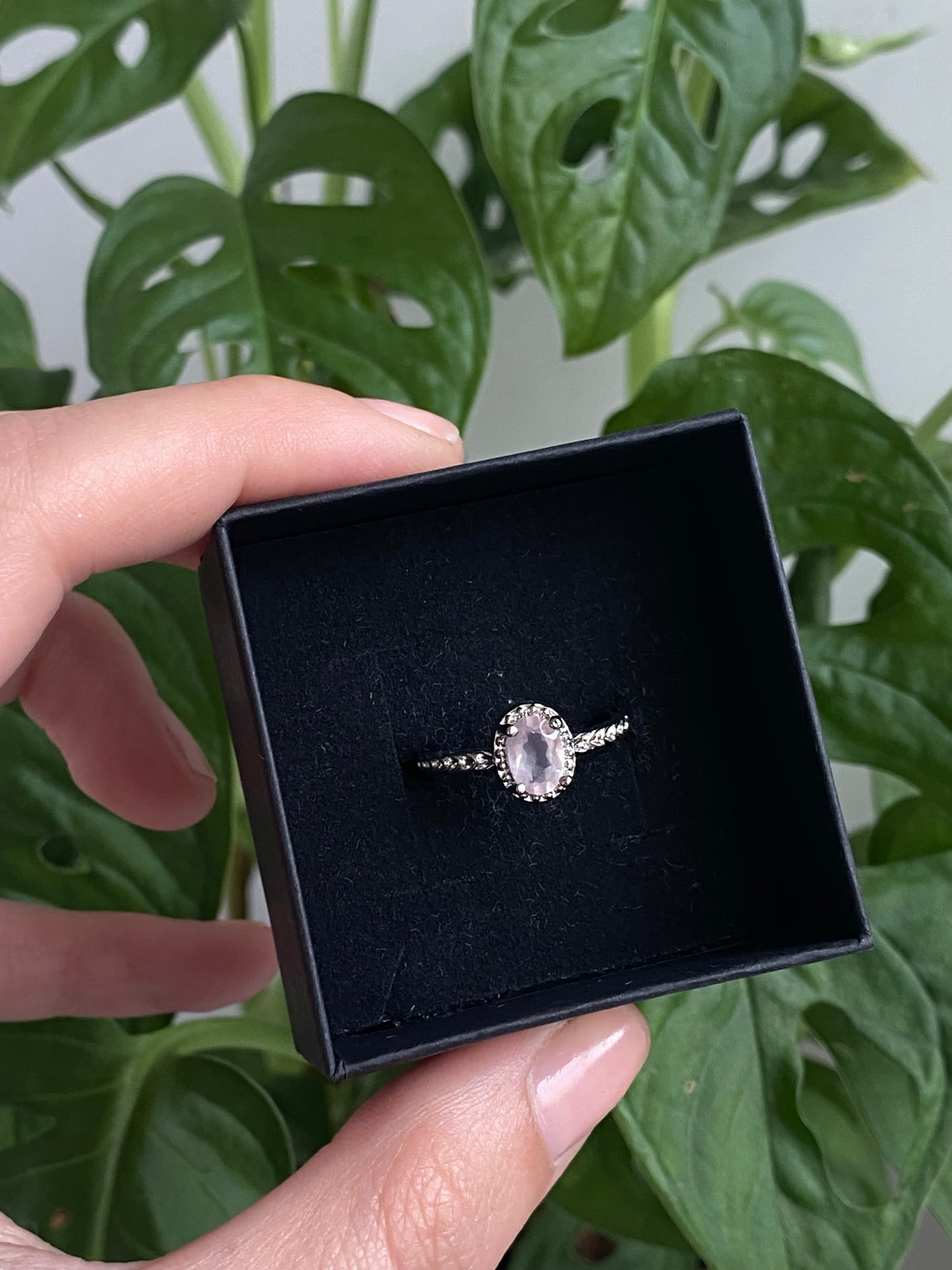 Anello quarzo rosa