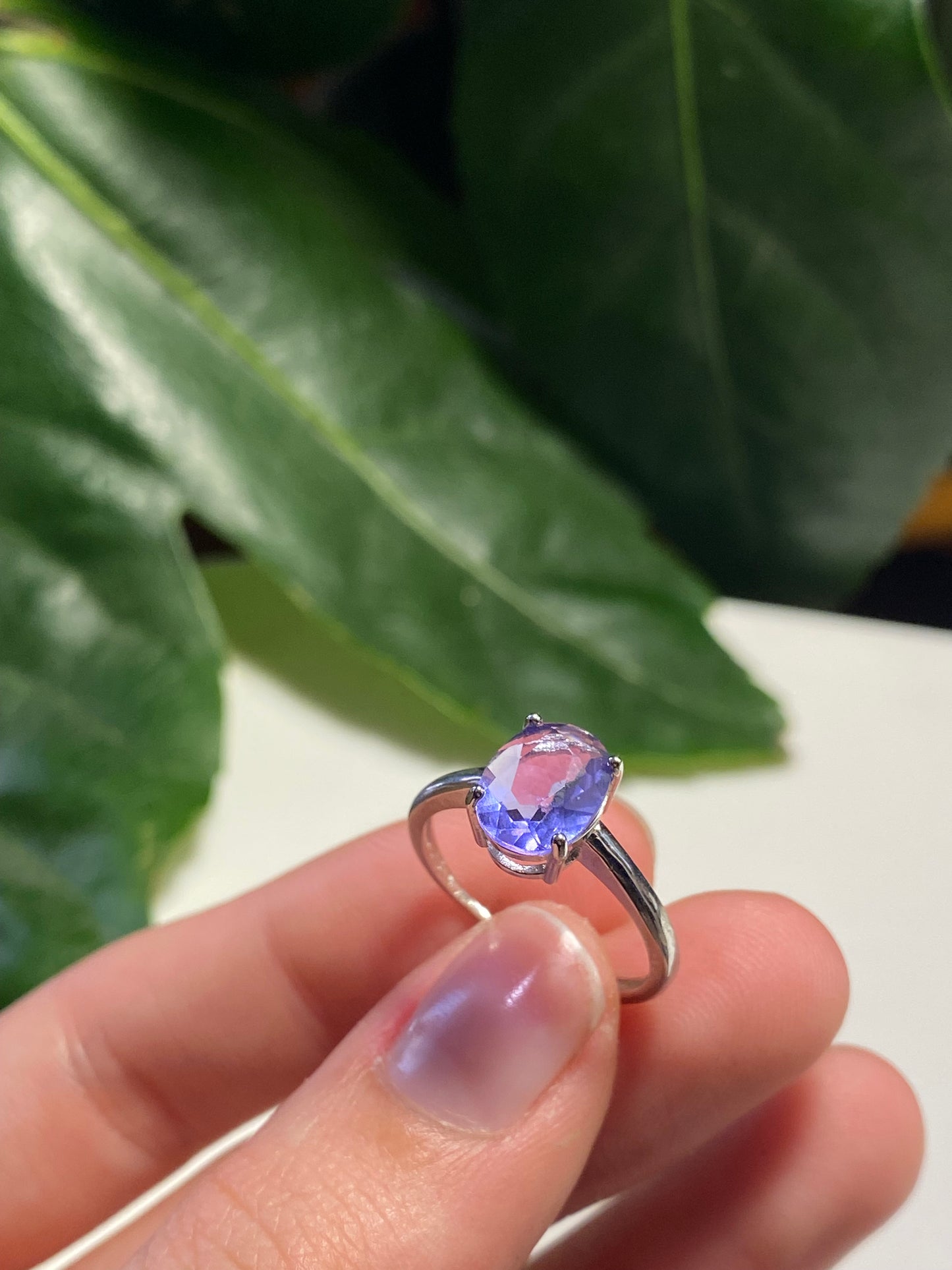 Anello in fluorite viola