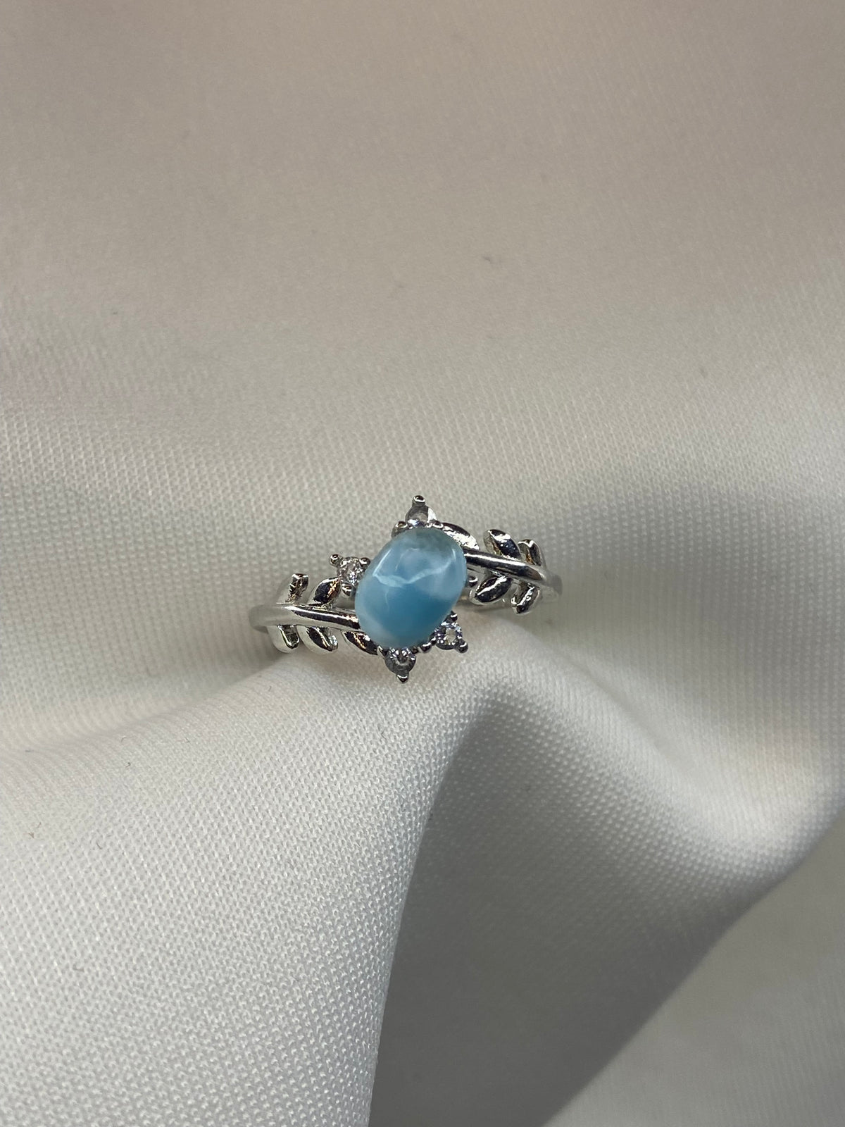 Anello Larimar foglia