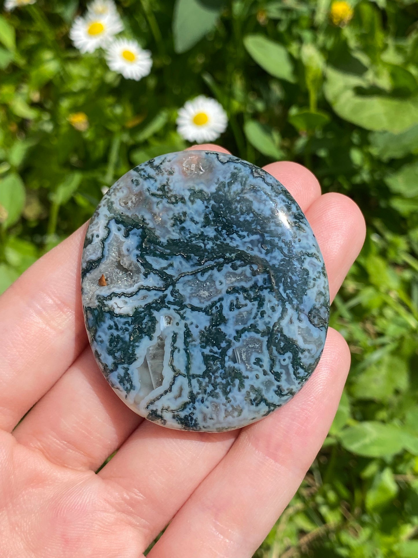 Flat stone in Agata muschiata
