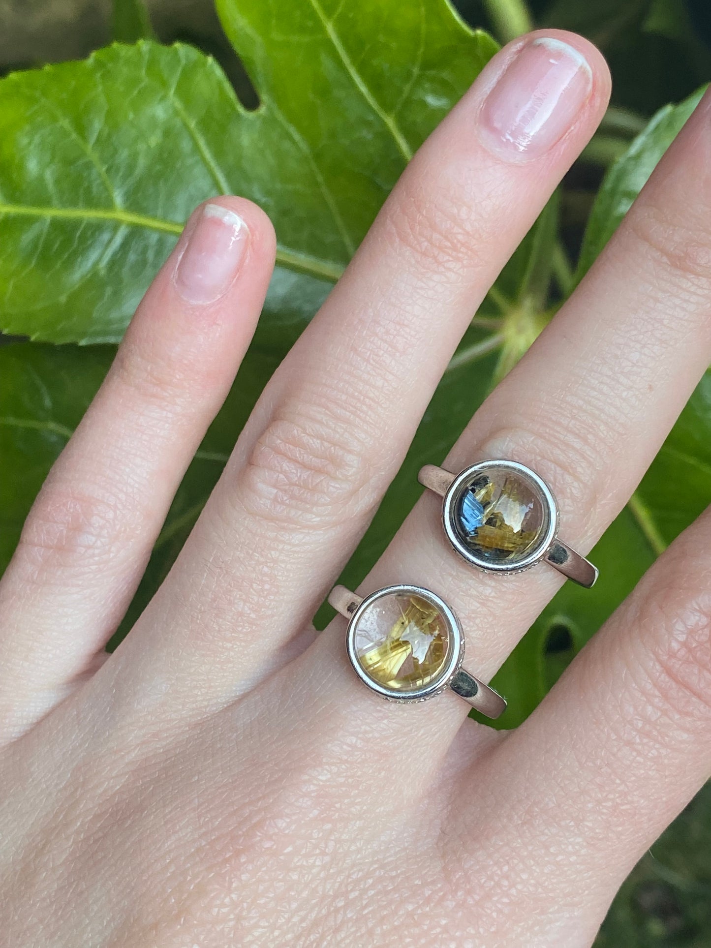 Anello in quarzo rutilato