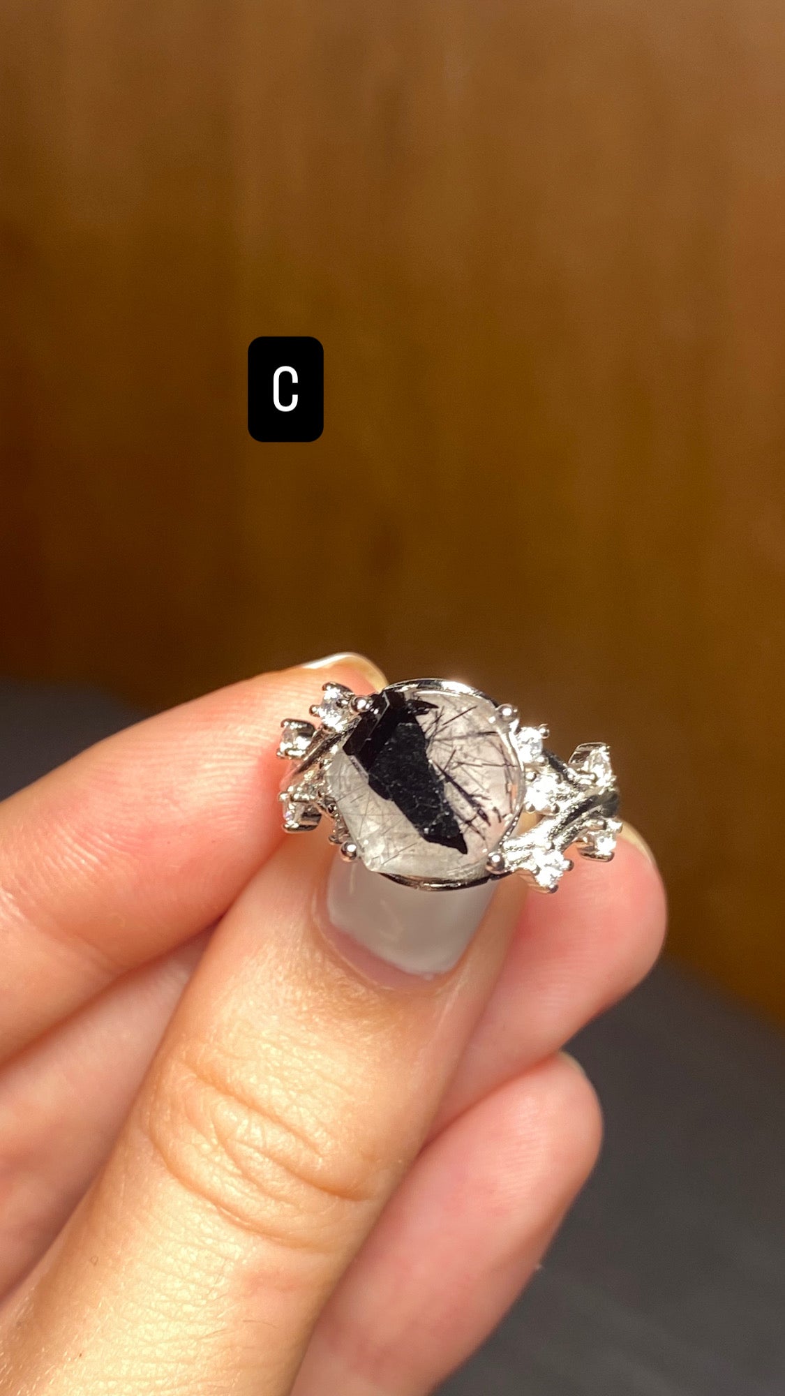 Anello QUARZO TORMALINATO