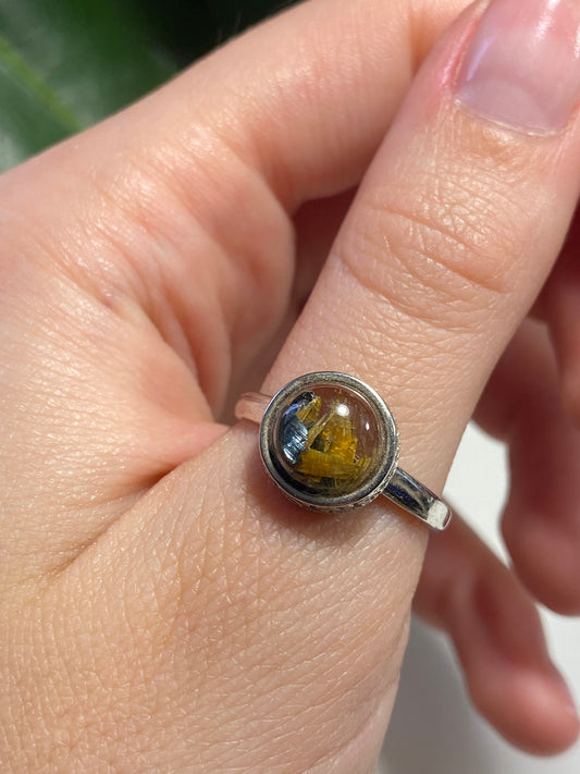 Anello in quarzo rutilato