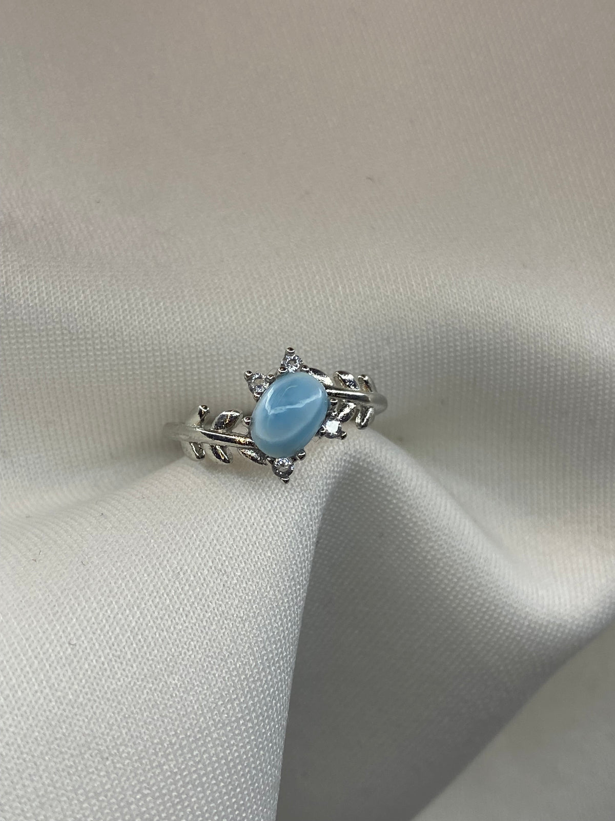 Anello Larimar foglia