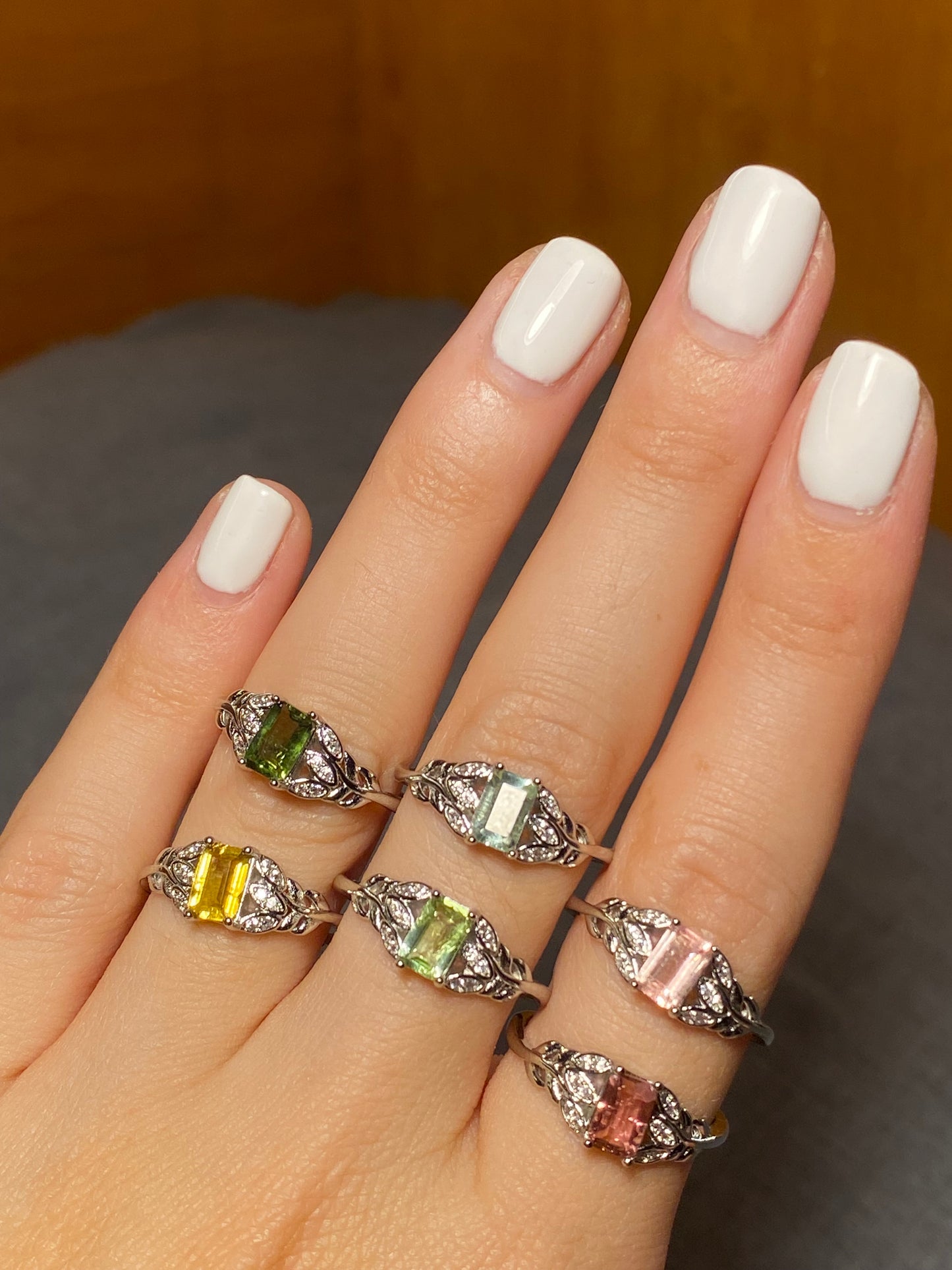 Anello TORMALINA MULTICOLORE foglie