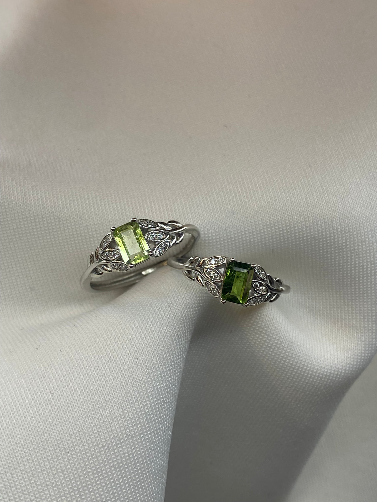 Anello Tormalina verde foglie