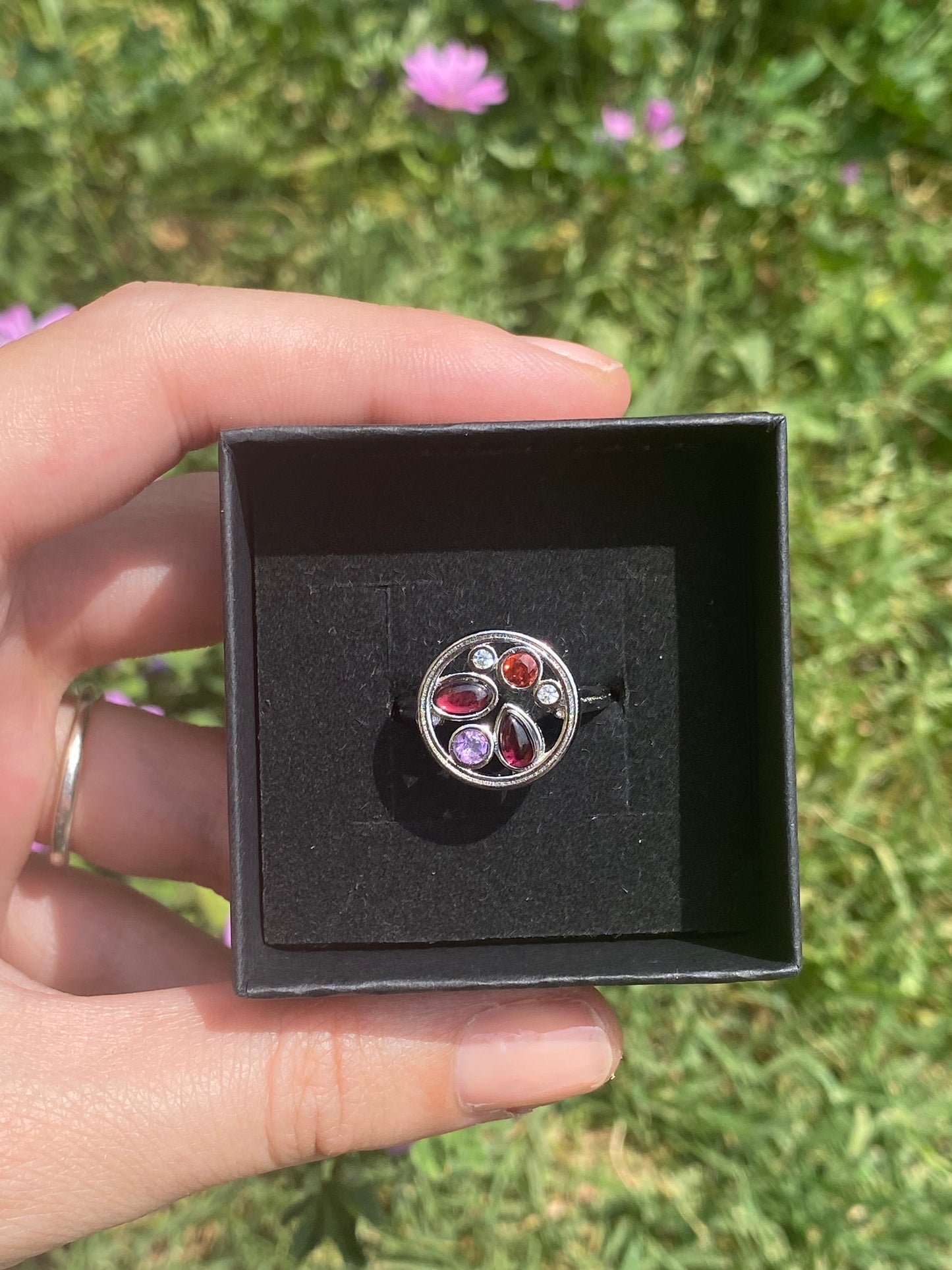 Anello GRANATO e AMETISTA cerchio
