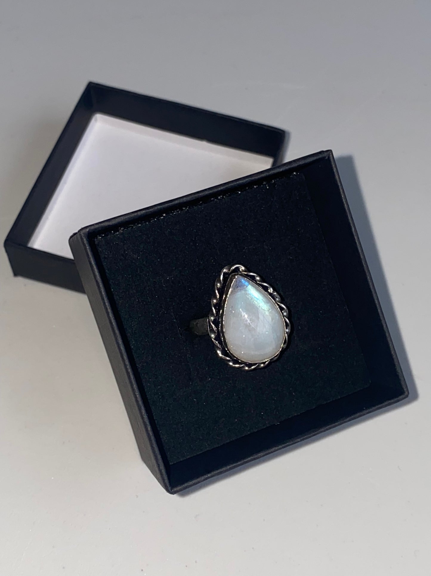 Anello LABRADORITE BIANCA argento 925