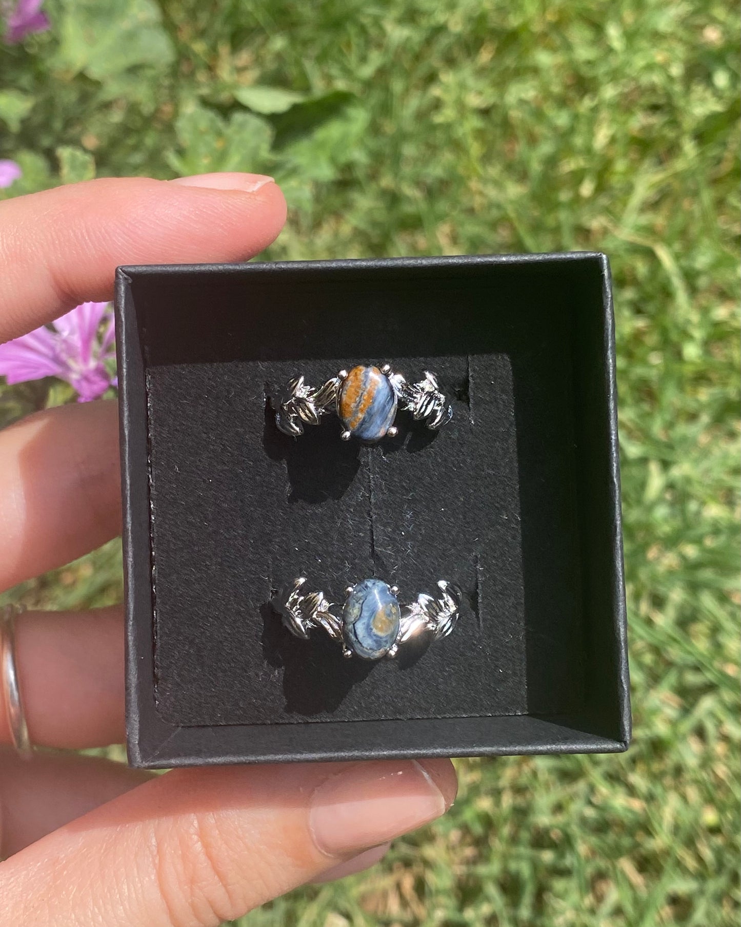 Anello PIETERSITE foglie