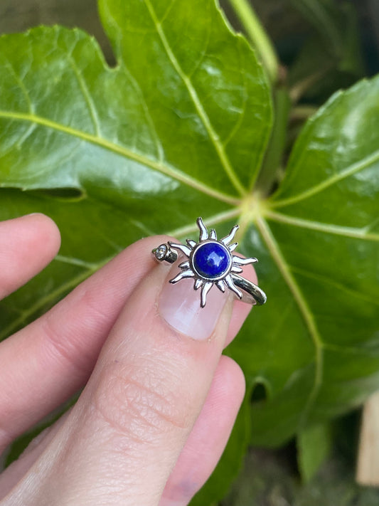 Anello sole girevole con lapislazzuli